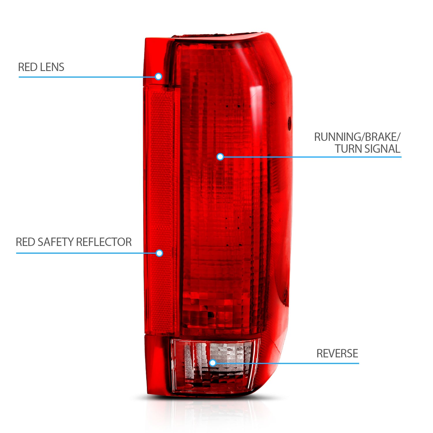 FORD BRONCO (FULL SIZE FROM 10/89) 92-96/FD PU F-150/250 (STYLESIDE FROM 10/89) 92-97 TAIL LIGHTS CHROME (OE REPLACEMENT)