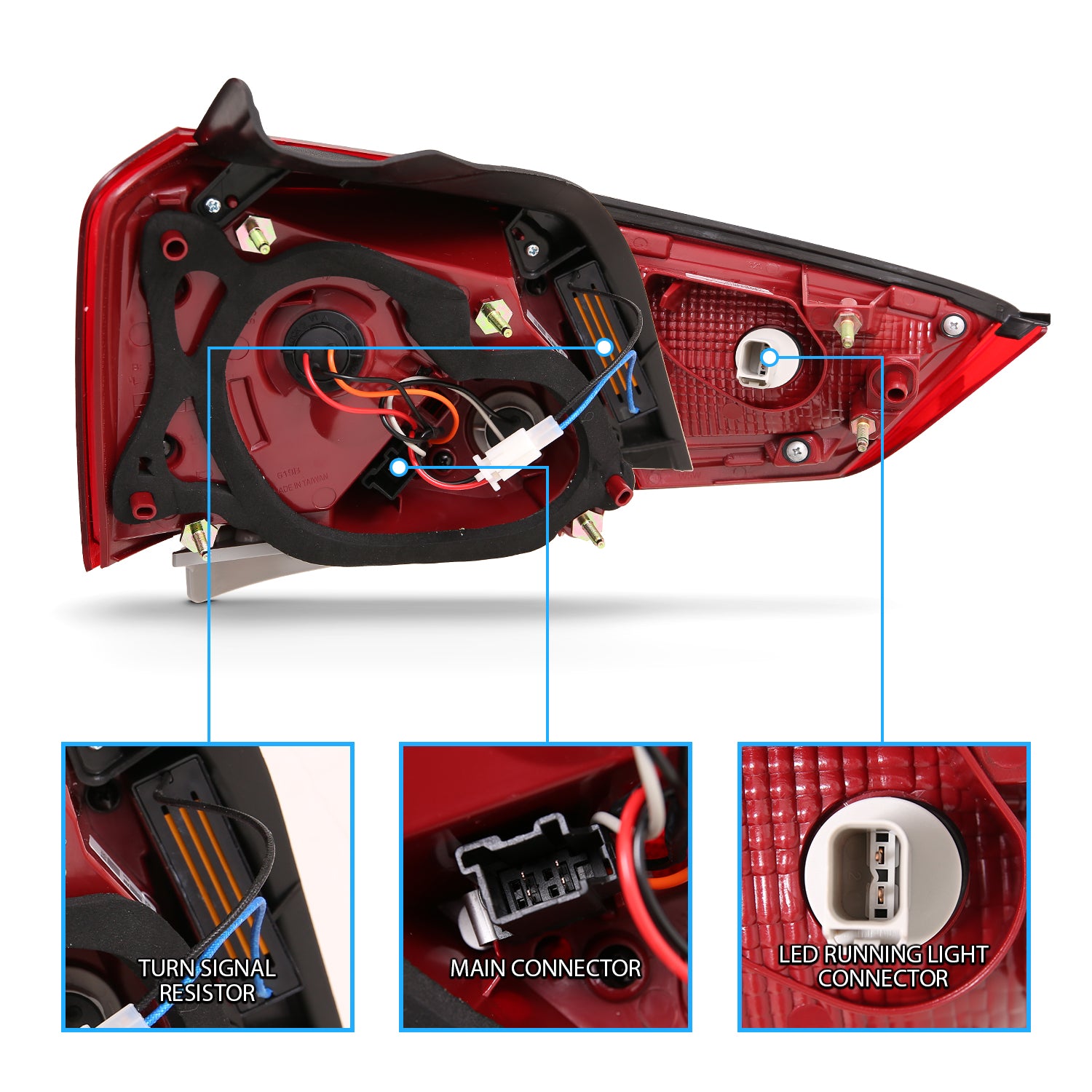 CHEVY IMPALA 14-18 LED TAIL LIGHTS RED/CLEAR