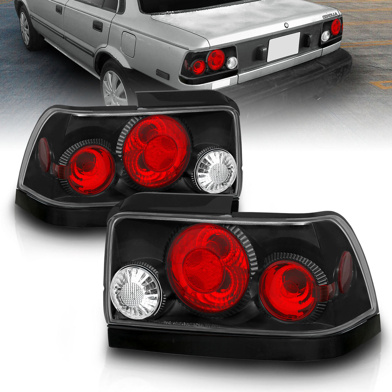 TOYOTA COROLLA 93-97 TAIL LIGHTS BLACK