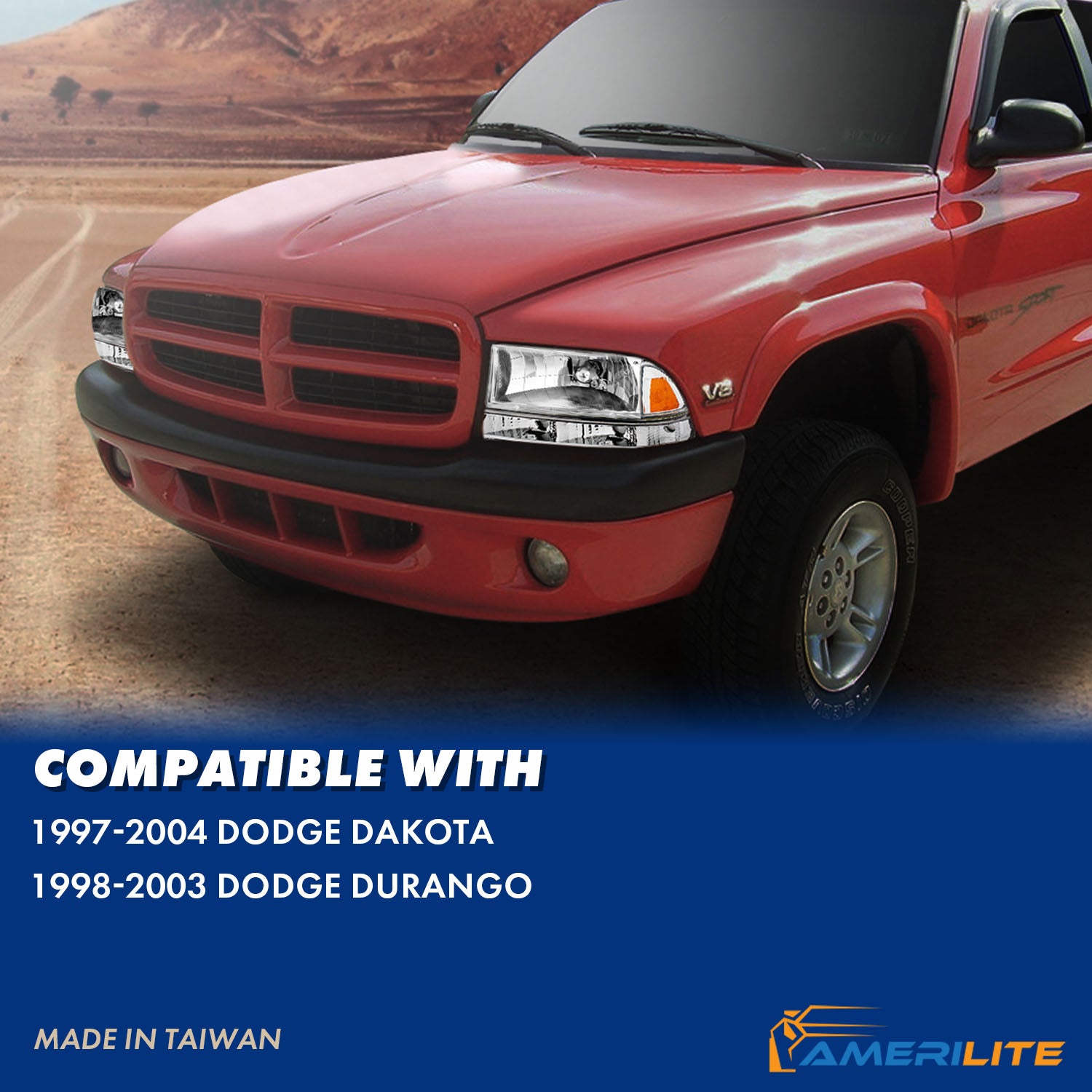 DODGE DAKOTA/DURANGO 97-04/98-03 CRYSTAL HEADLIGHTS CHROME