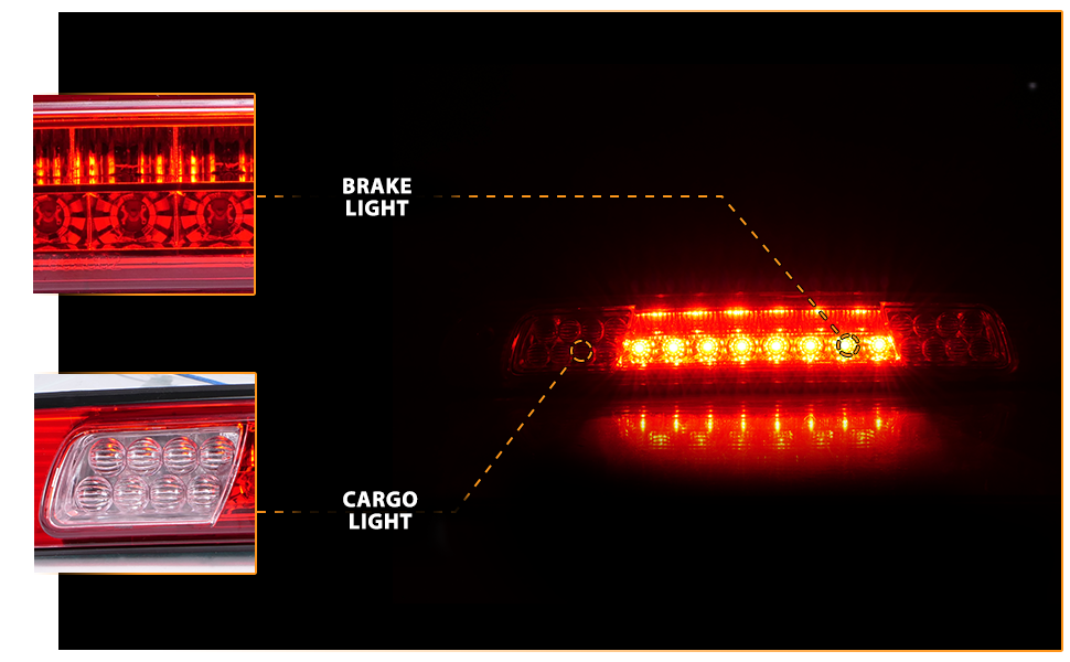 TOYOTA TUNDRA 00-06 LED 3RD BRAKE LIGHT RED/CLEAR