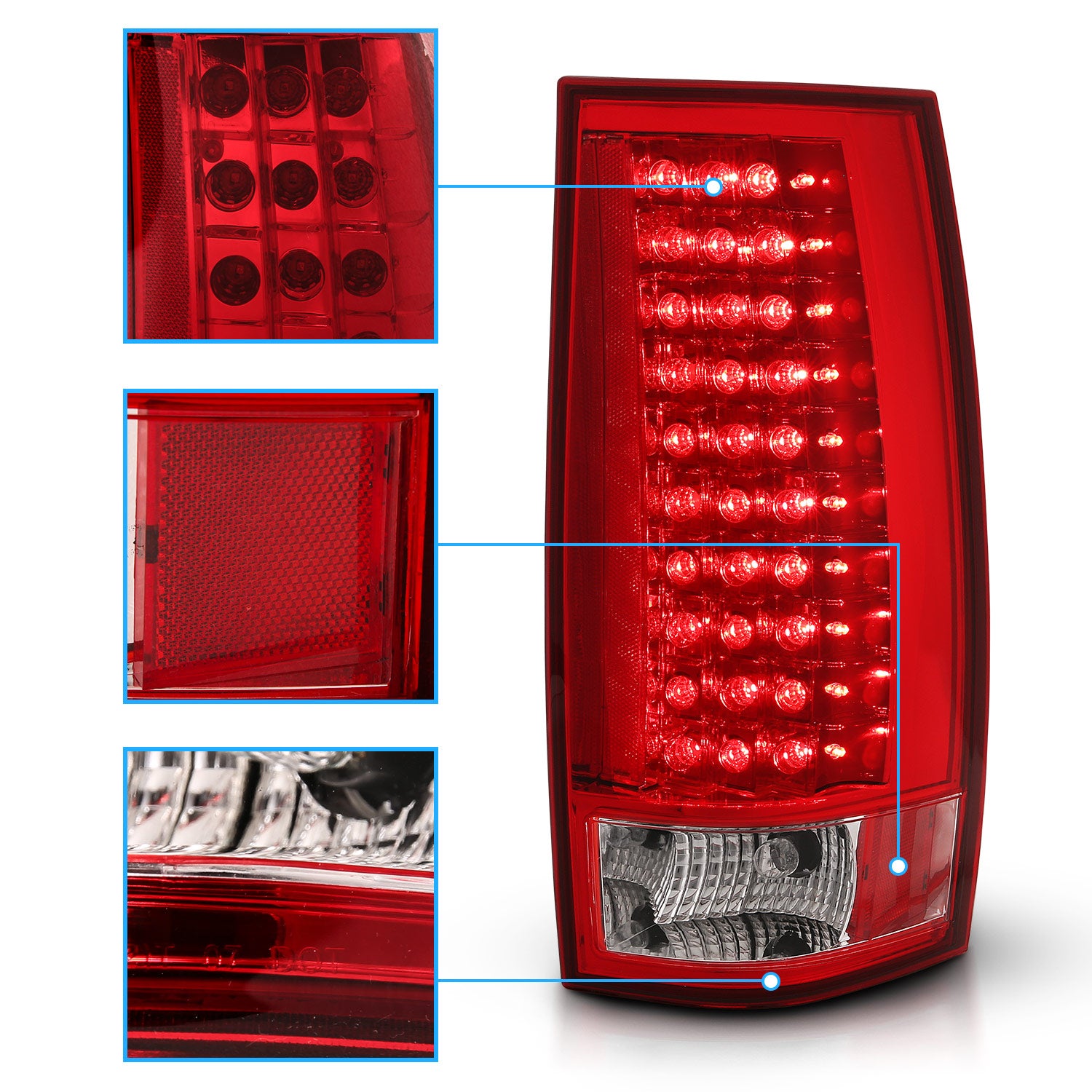 CHEVY TAHOE/SUBURBAN 07-UP LED G3 TAIL LIGHTS RED/CLEAR