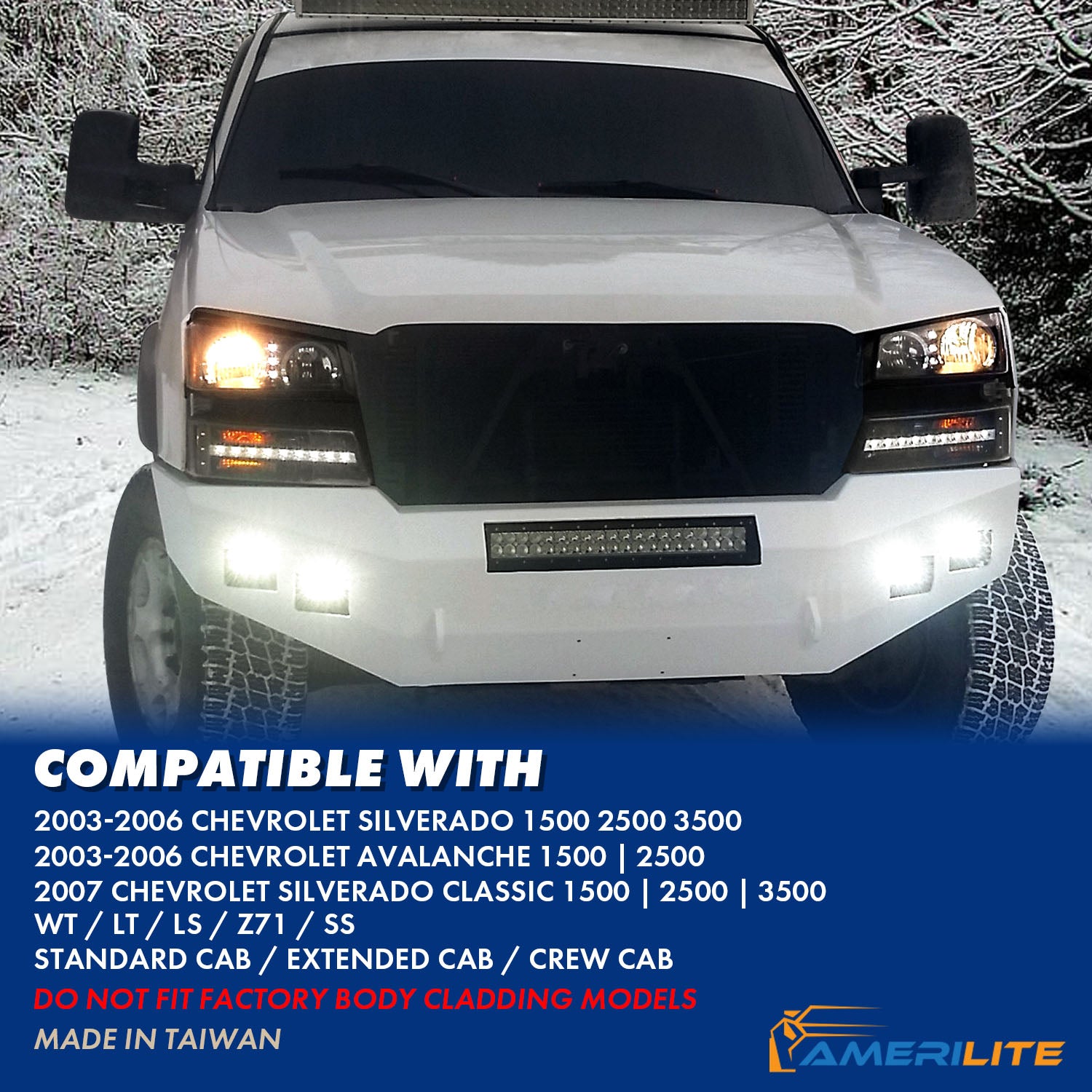 CHEVY SILVERADO 03-06 HEADLIGHTS BLACK 2 HALO W/ LED AMBER