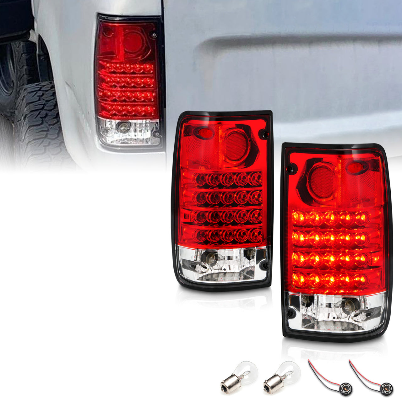 TOYOTA PICKUP 89-95 LED TAIL LIGHTS RED/CLEAR
