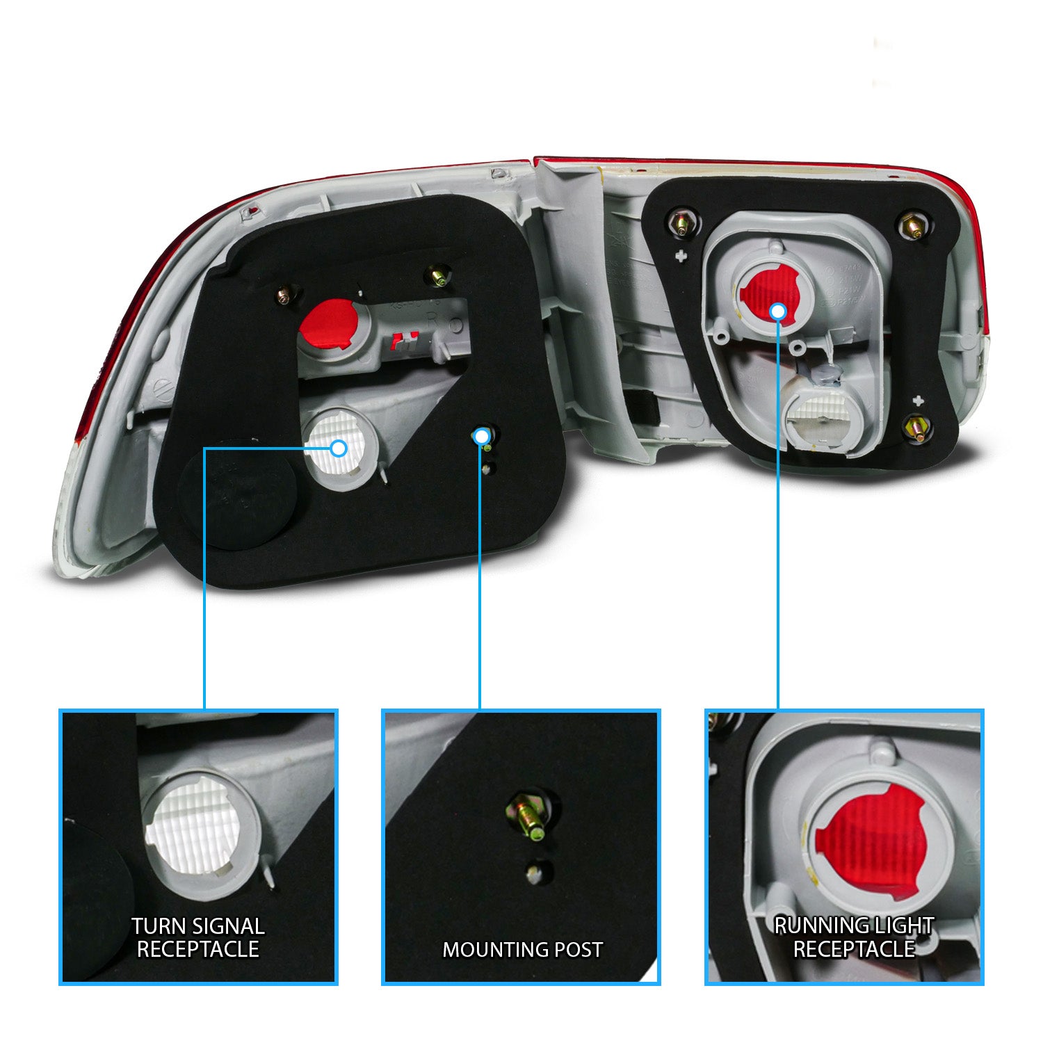 HONDA CIVIC 96-00 2DR TAIL LIGHTS RED/CLEAR (4 PCS) (OEM)