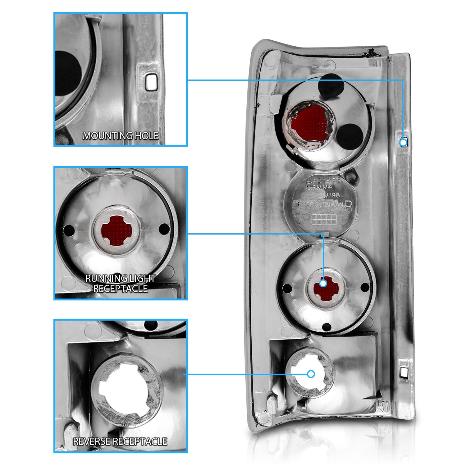 CHEVY ASTRO/GMC SAFARI VAN 85-05 TAIL LIGHTS G2 CHROME