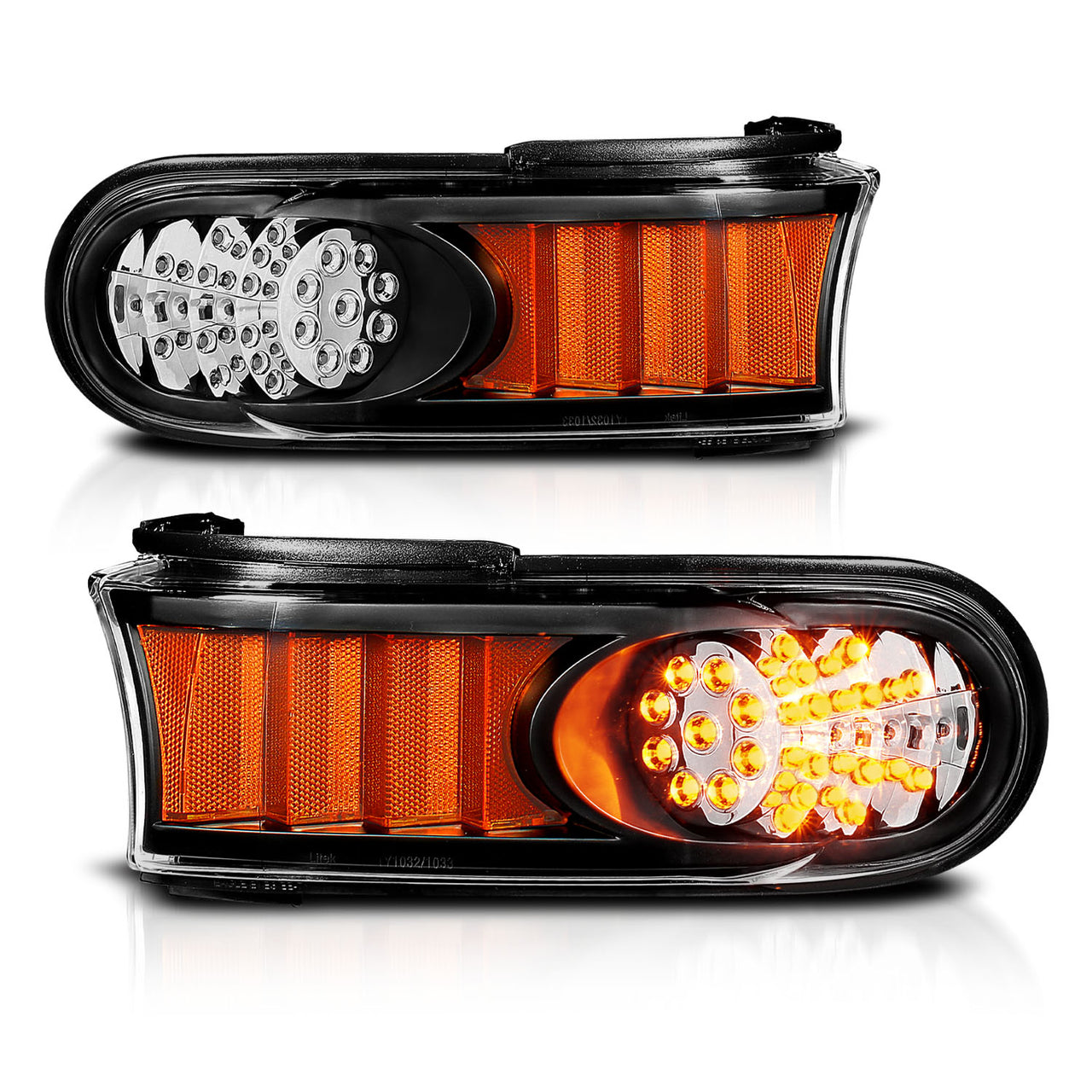 TOYOTA FJ CRUISER 07-14 LED PARKING LIGHTS BLACK AMBER