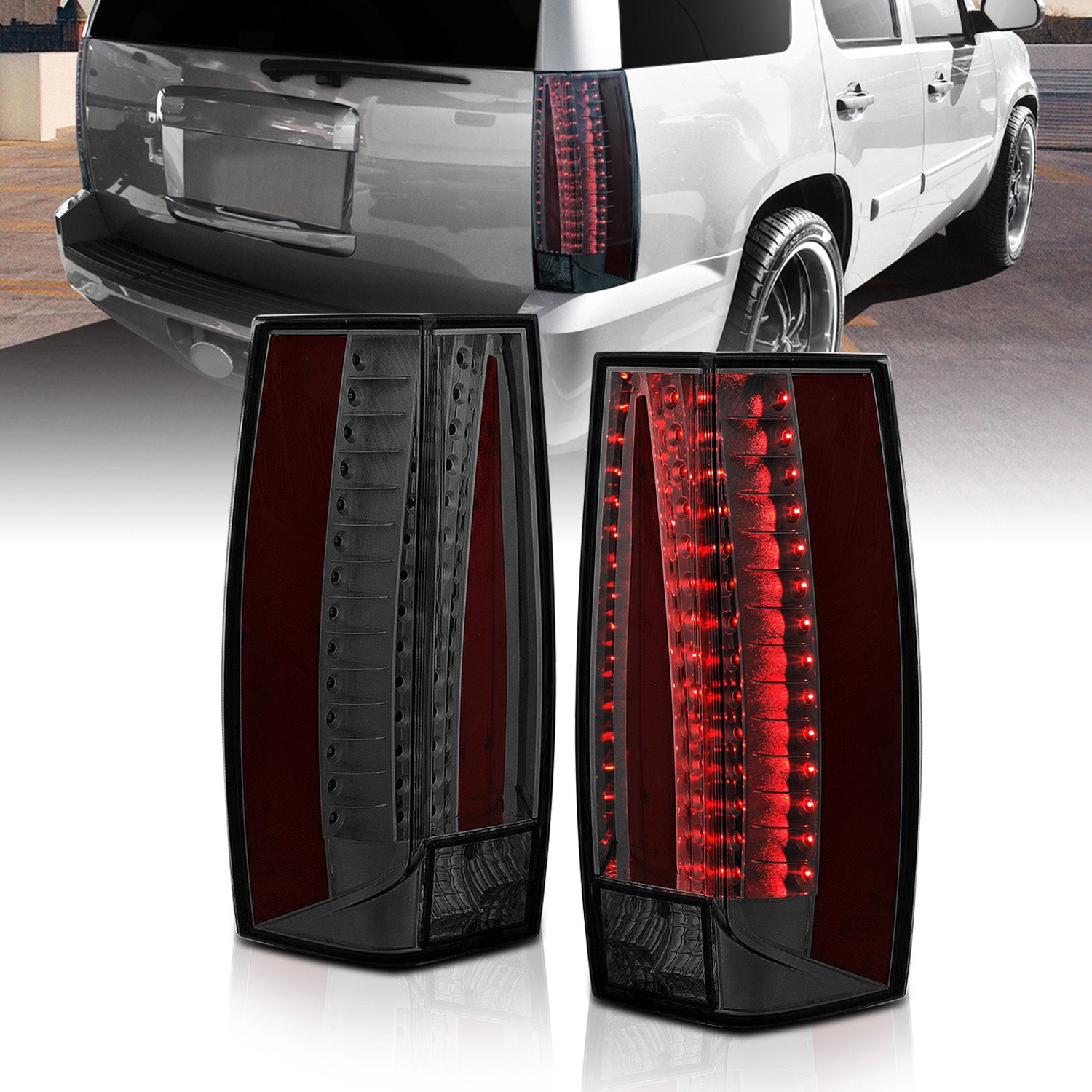CHEVY TAHOE/SUBURBAN/YUKON/YUKON XL 07-10 LED G5 TAIL LIGHTS SMOKE (ESCALADE LOOK)