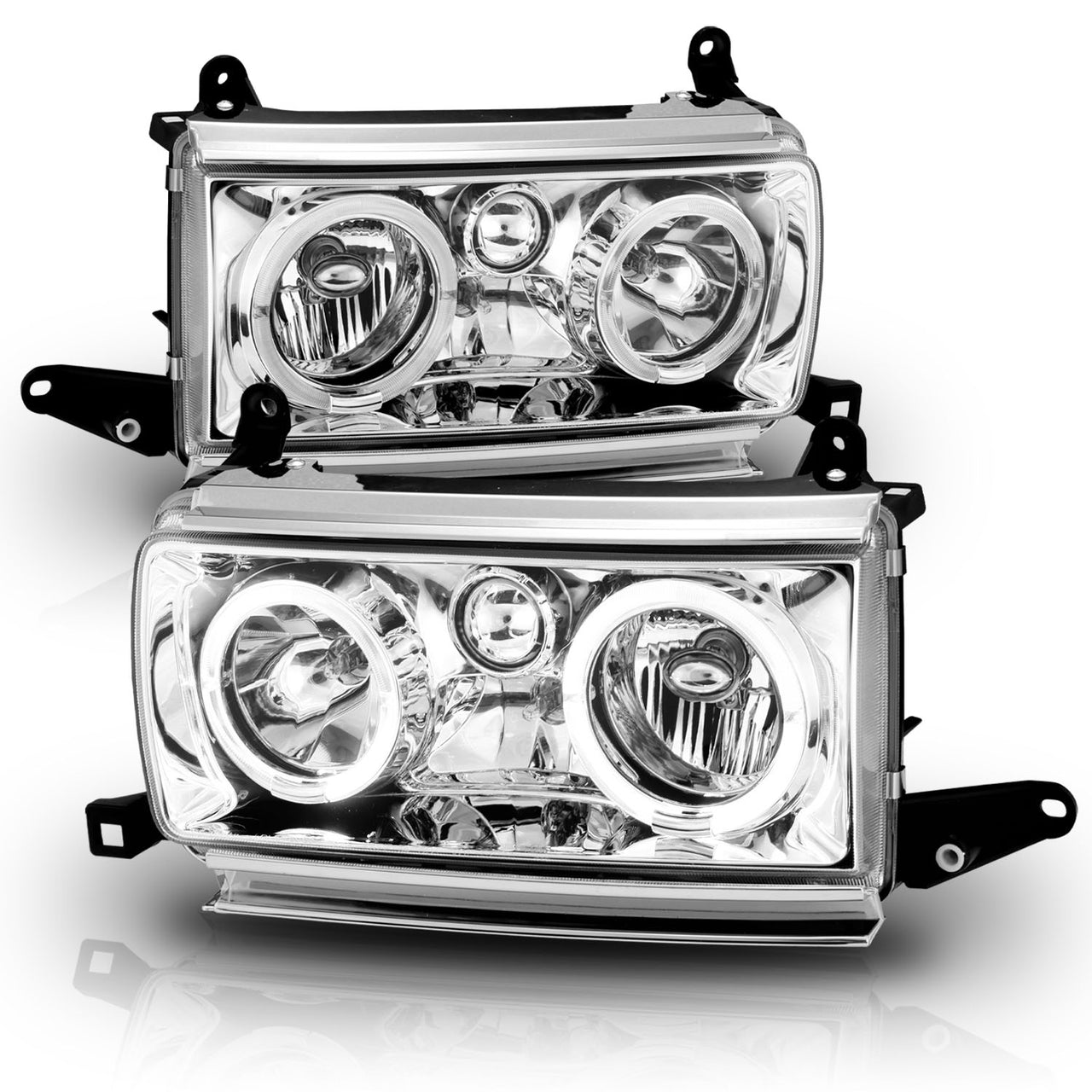 TOYOTA LAND CRUISER FJ82 91-94 HEADLIGHTS HALO CHROME