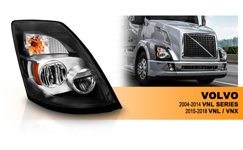 VOLVO VNX/VLN  15-16  LED H.L CHROME AMBER  (RIGHT) (VNX 300,430, 630/VNL 300,430,630,670,730,780)