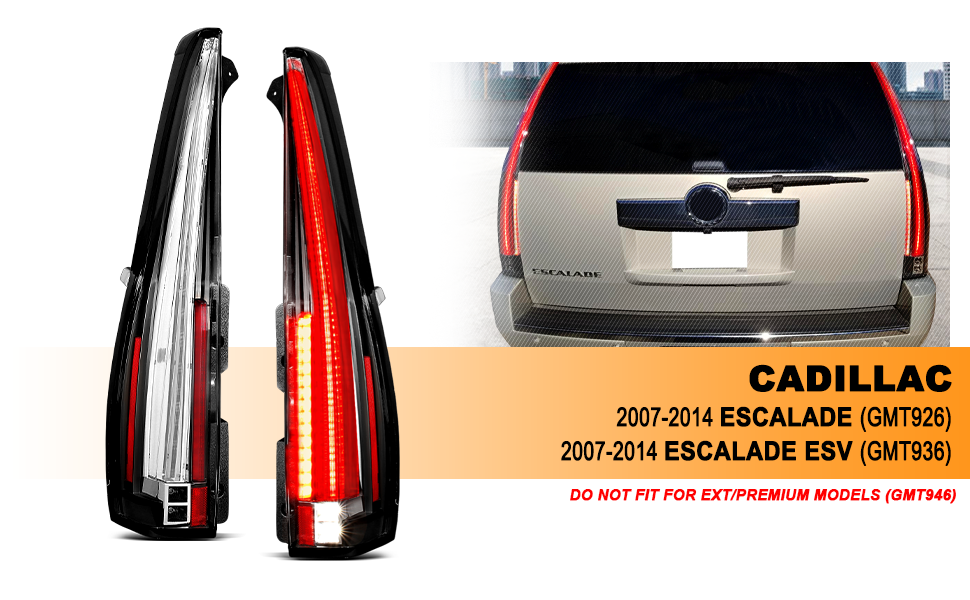 CADILLAC ESCALADE 07-14 LED TAIL LIGHTS (LONG VERSION)