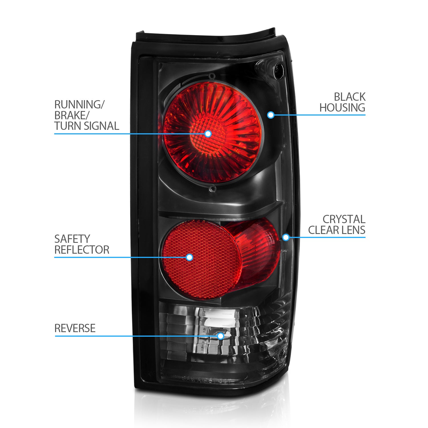 CHEVY S-10/GMC SONOMA 82-93 TAIL LIGHTS BLACK