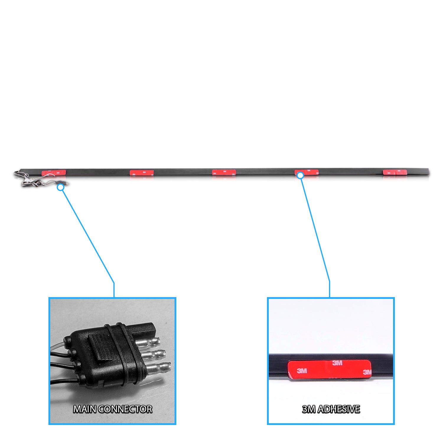 60" 5-FUNCTION TGB, 90 SMD LED (R: 60LED, W: 30LED), DC12V