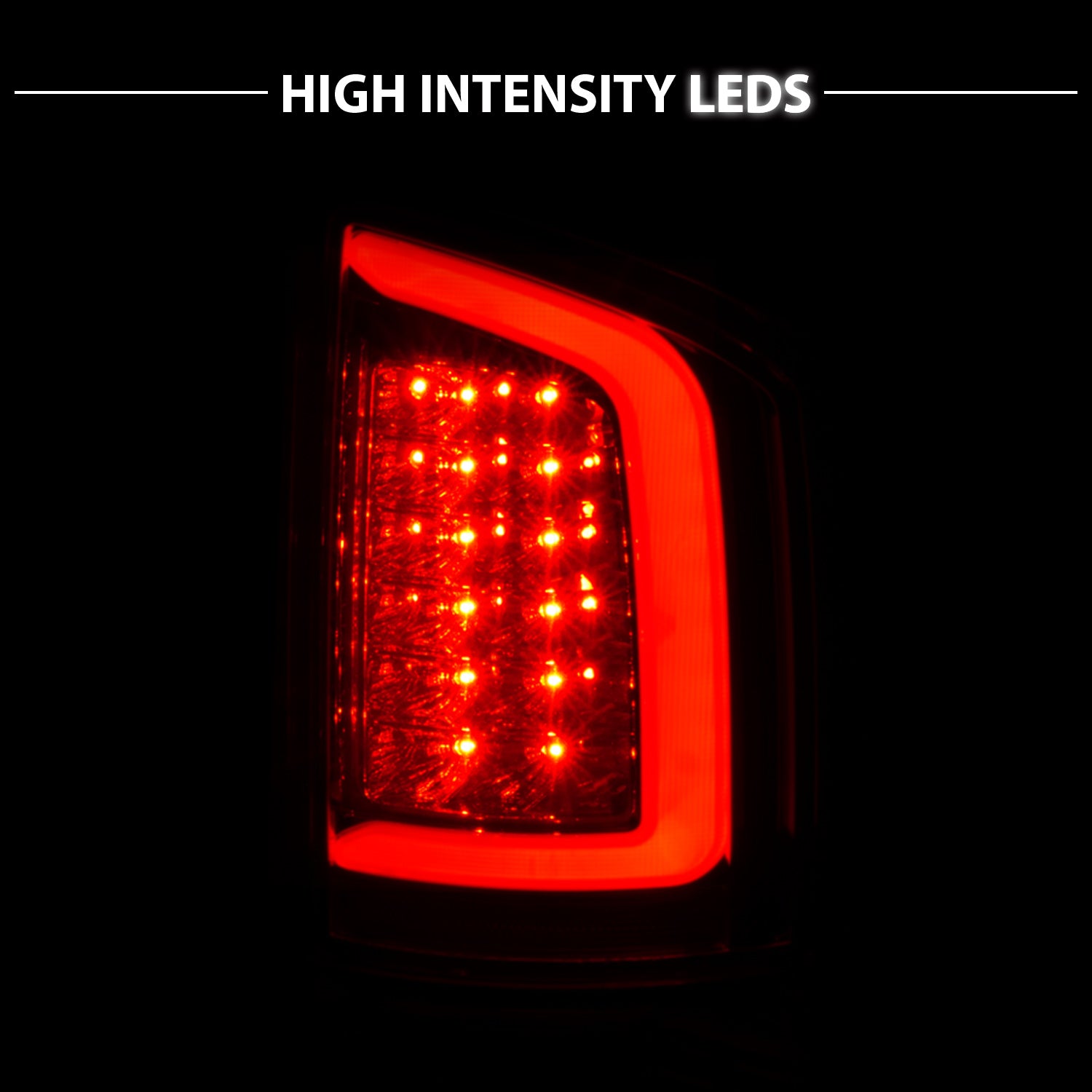 DODGE RAM 1500 02-05 / 2500/3500 02-06 LED TAIL LIGHTS RED/CLEAR LENS W/ C LIGHT BAR