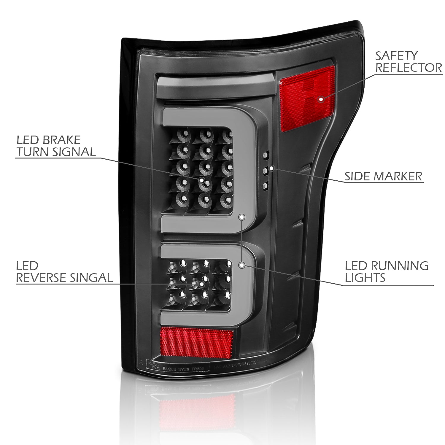 FORD F-150 15-17 LED TAIL LIGHTS G3 BLACK