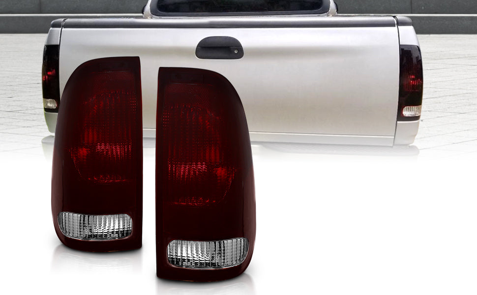 FORD F-SERIES STYLE SIDE 97-03 TAIL LIGHTS DARK RED LENS