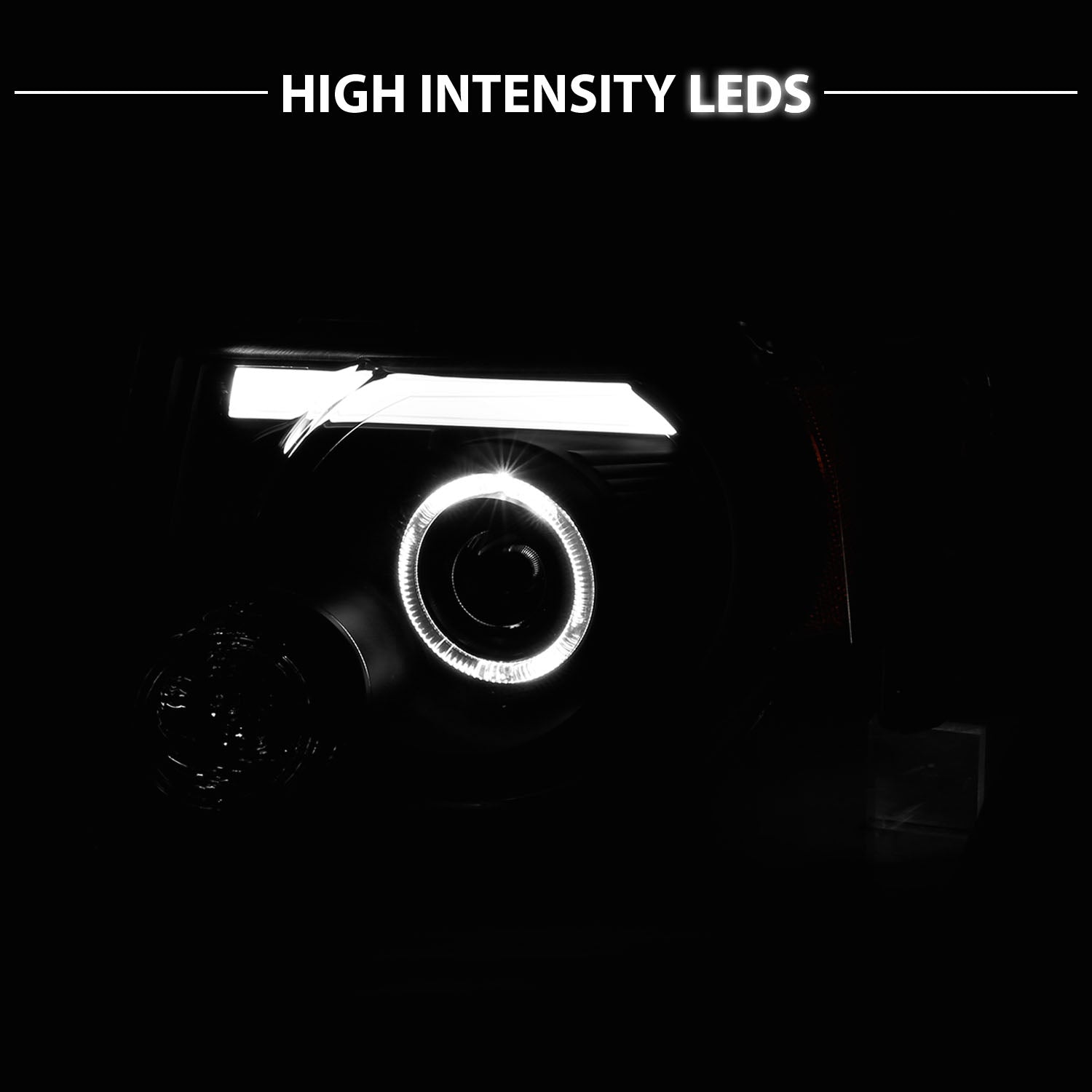 FORD ESCAPE 8-12  PROJECTOR LIGHT BAR STYLE HEADLIGHTS BLACK CLEAR AMBER (LED HALO)