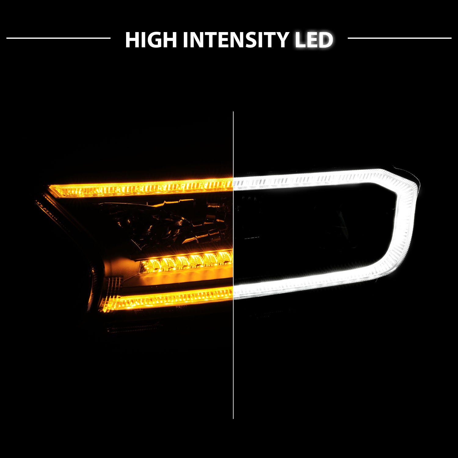 FORD RANGER 19-23 PROJECTOR HEADLIGHTS BLACK HOUSING CLEAR LENS SEQUENTIAL LIGHT BAR W/DRL