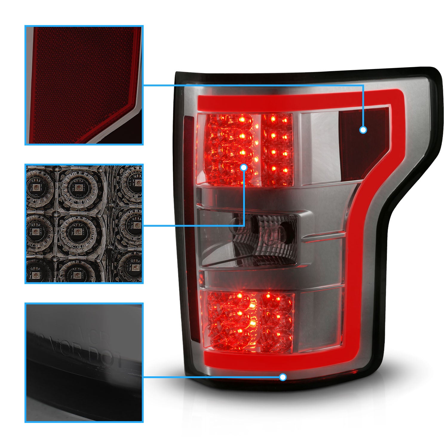 FORD F-150 2018 LED TAIL LIGHTS G2 SMOKE