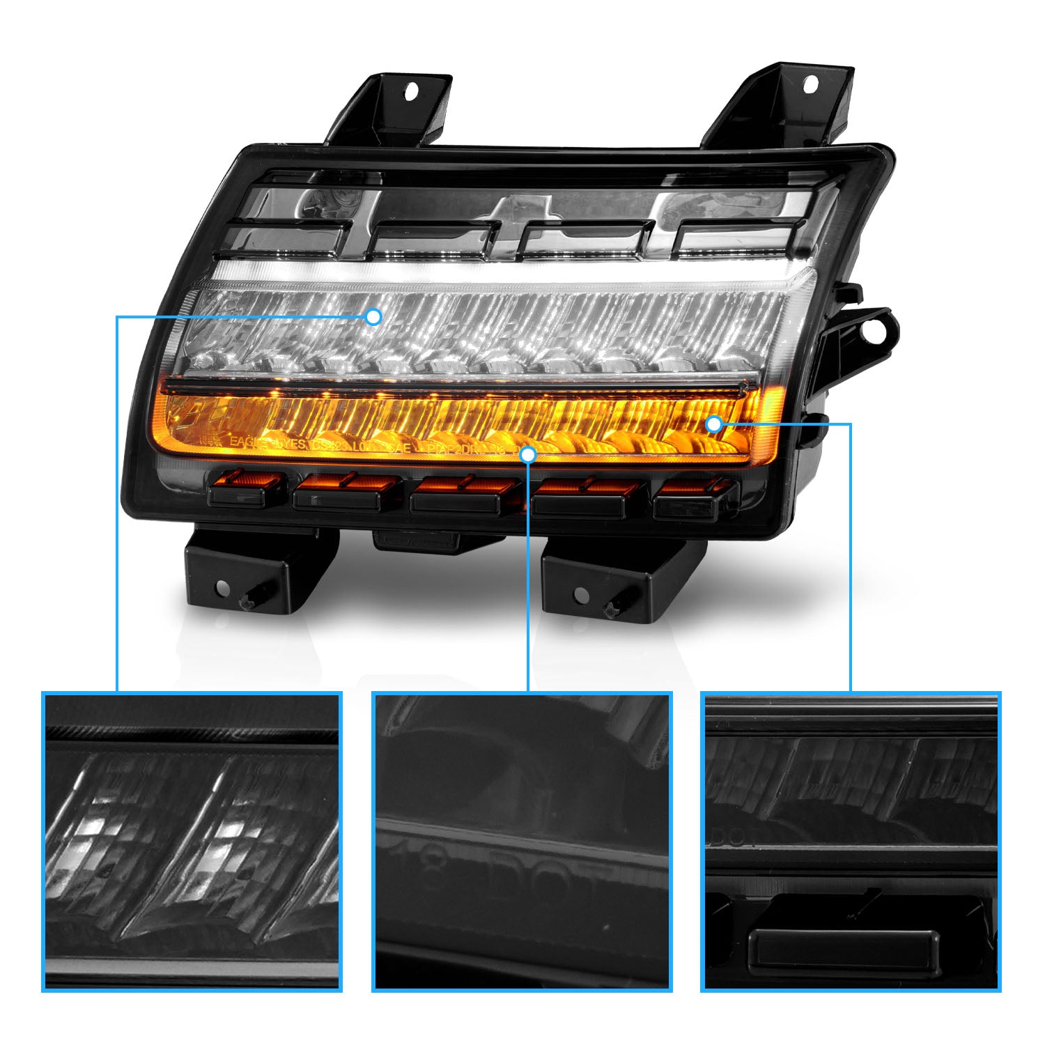 JEEP WRANGLER 18-21 / GLADIATOR 20 LED SIDE MARKERS SMOKE  (SEQUENTIAL SIGNAL) (FOR HIGH CONFIGURED)