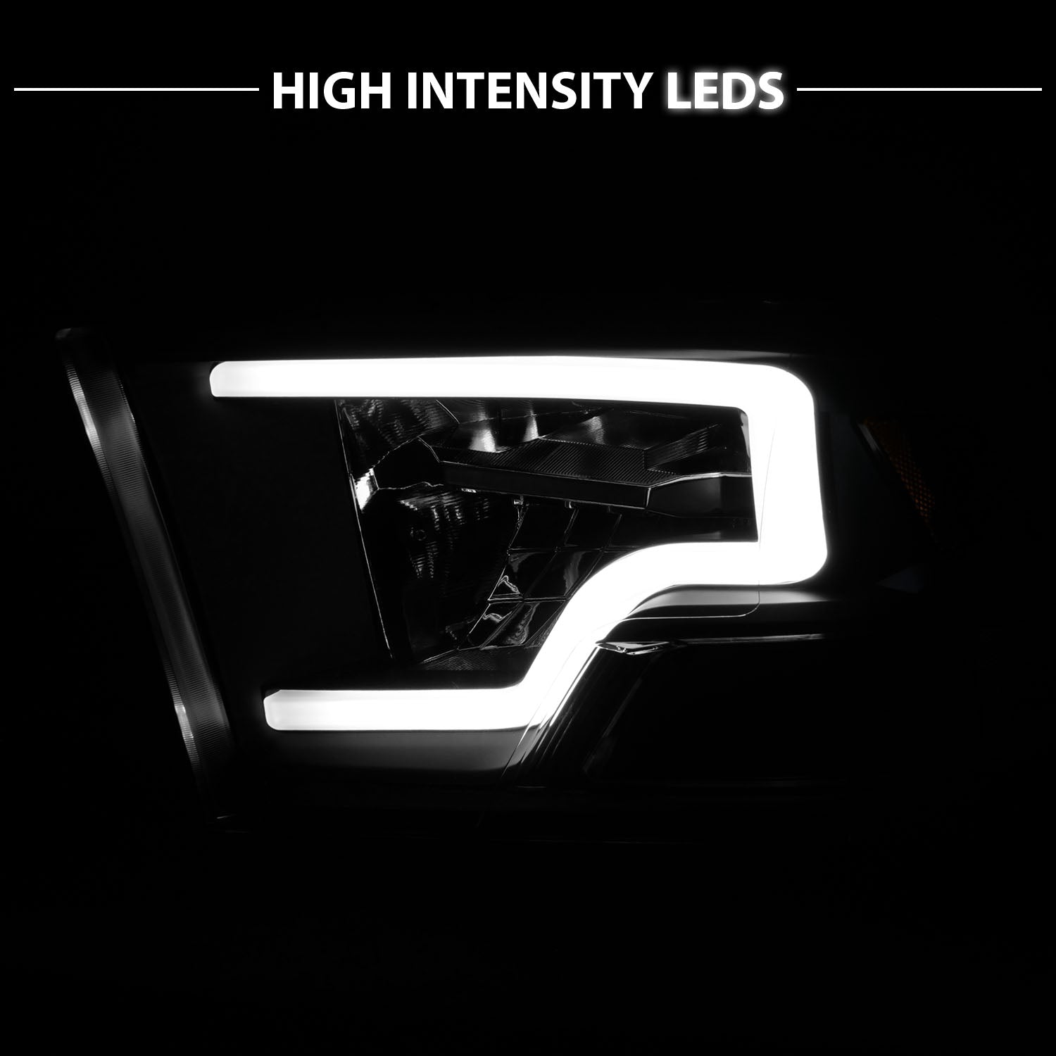 DODGE RAM 1500 09-20(W/O QUAD) / RAM 2500/3500 10-18 FULL LED HEADLIGHTS BLACK AMBER  (LIGHT BAR) (HALOGEN TYPE)