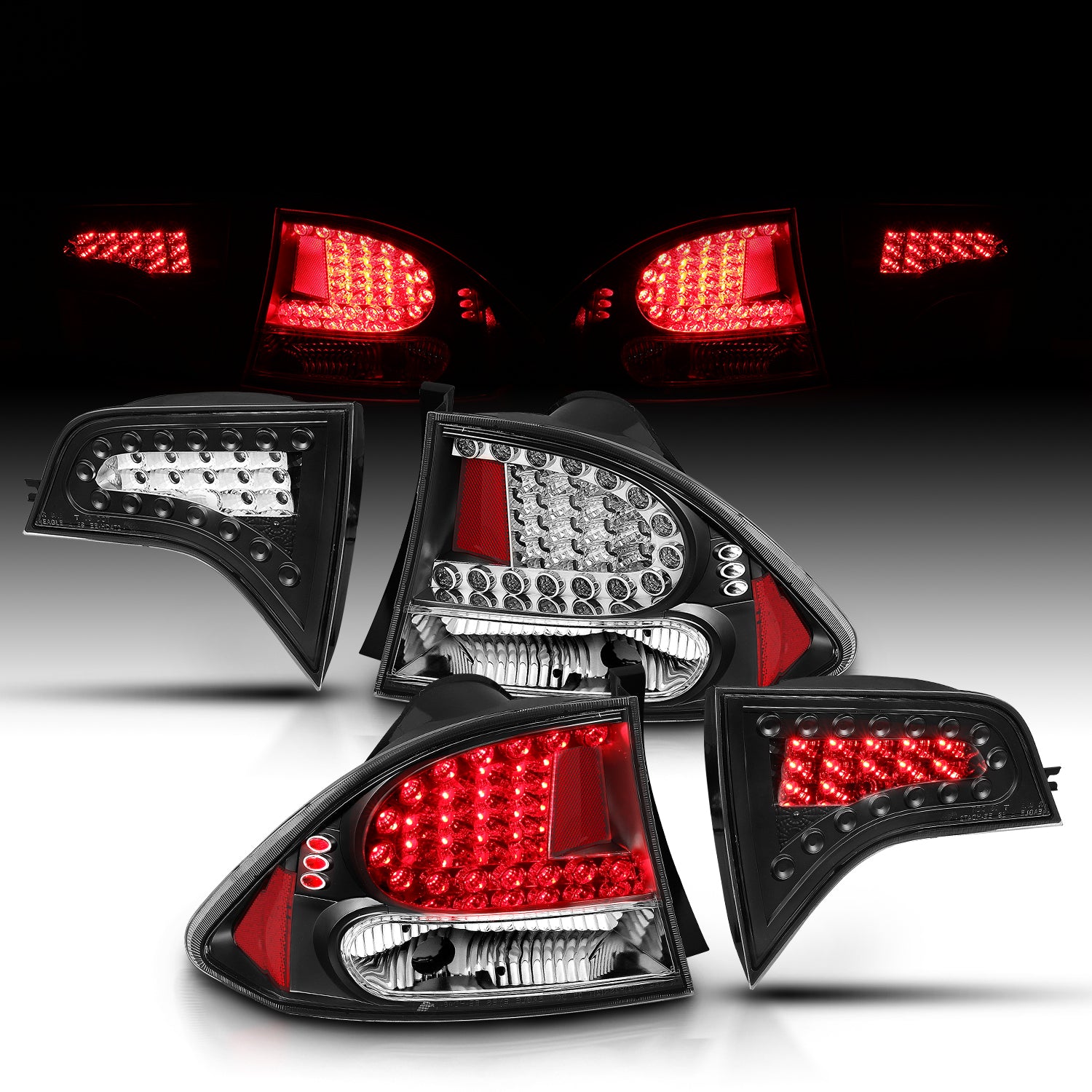 HONDA CIVIC 06-08 4DR LED TAIL LIGHTS BLACK (4 PCS)