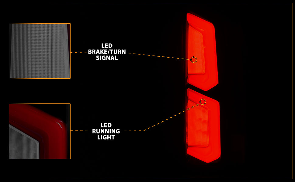CHEVY TAHOE/SUBURBAN 15-20 LED TAIL LIGHTS BLACK HOUSING SMOKE LENS W/ C-LIGHT BAR