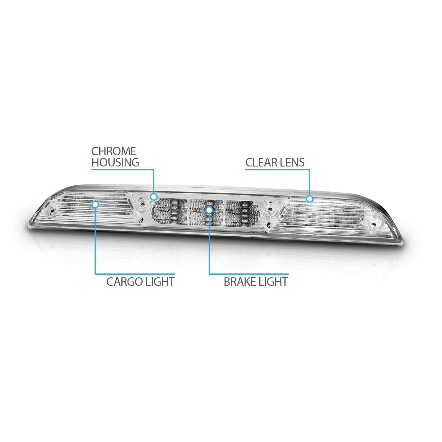 FORD F-150 2015 LED 3RD BRAKE LIGHT ALL CHROME
