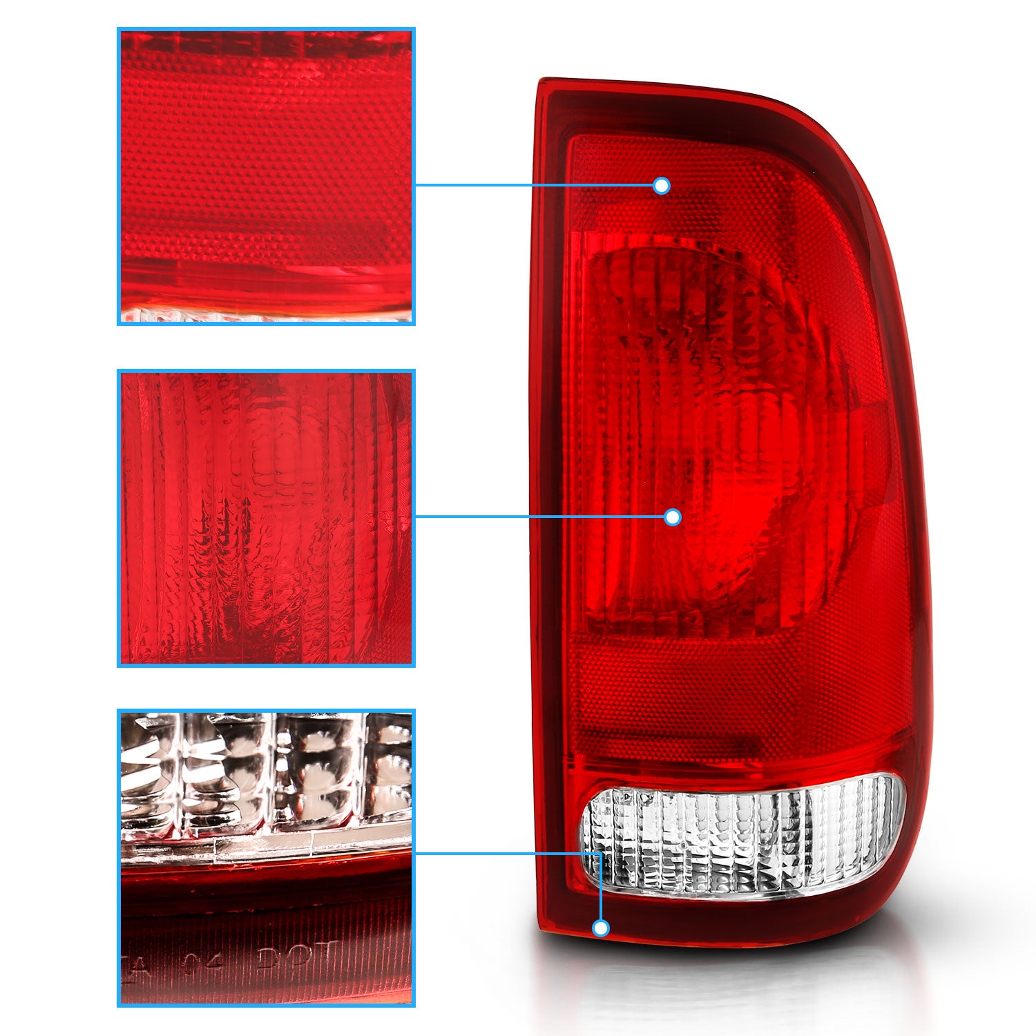 FORD F-SERIES STYLE SIDE 97-03 TAIL LIGHTS RED (OE REPLACEMENT)