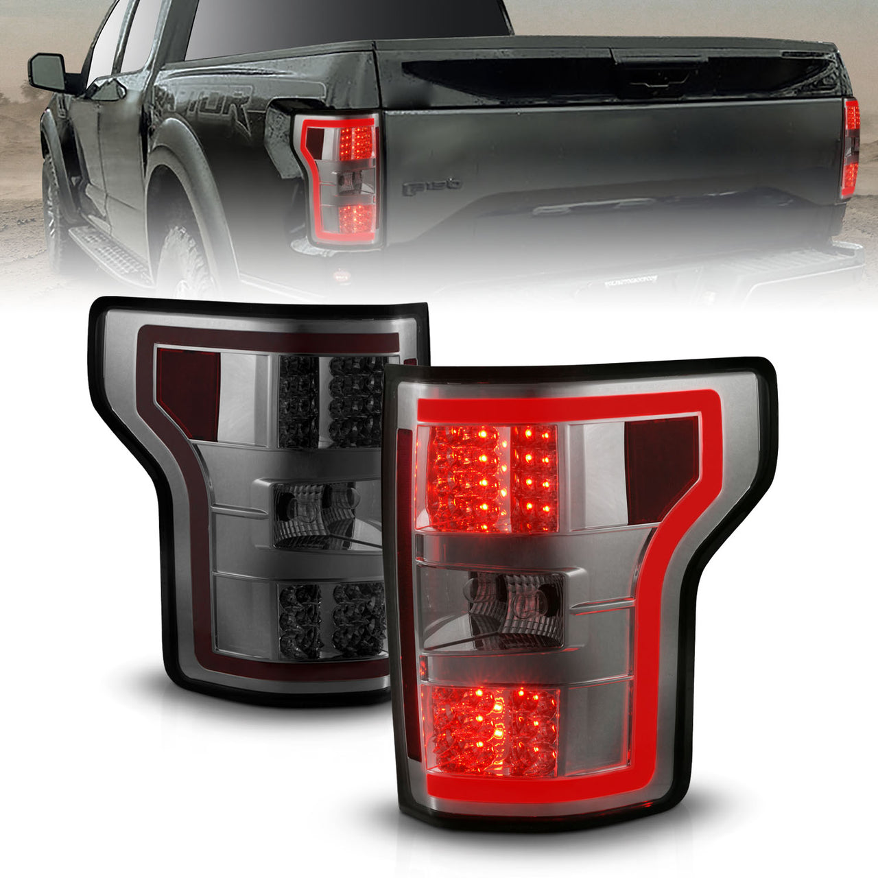 FORD F-150 2018 LED TAIL LIGHTS G2 SMOKE