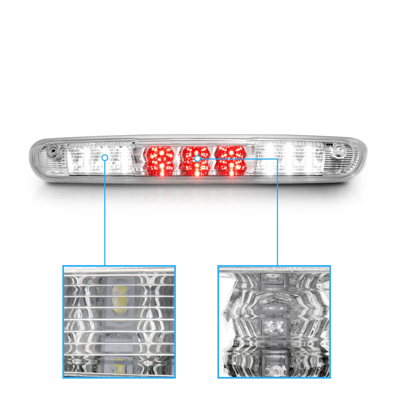 CHEVY SILVERADO/GMC SIERRA 07-12 LED 3RD BRAKE LIGHT ALL CHROME