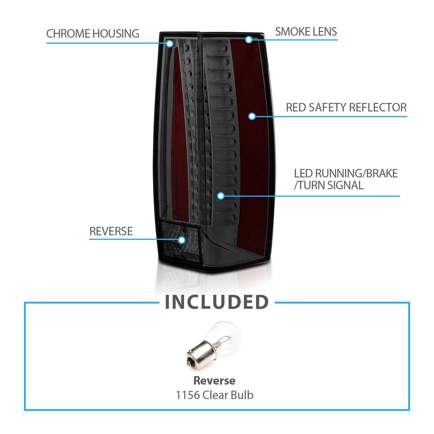 CHEVY TAHOE/SUBURBAN/YUKON/YUKON XL 07-10 LED G5 TAIL LIGHTS SMOKE (ESCALADE LOOK)