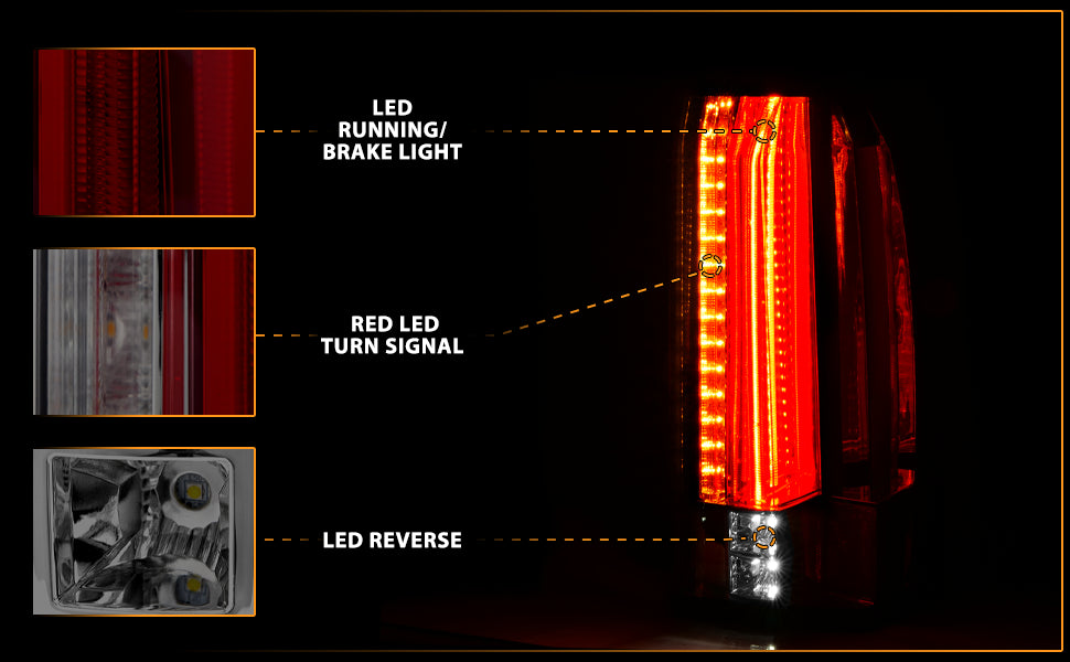 GMC YUKON/YUKON XL 15-17 LED TAIL LIGHTS SMOKE