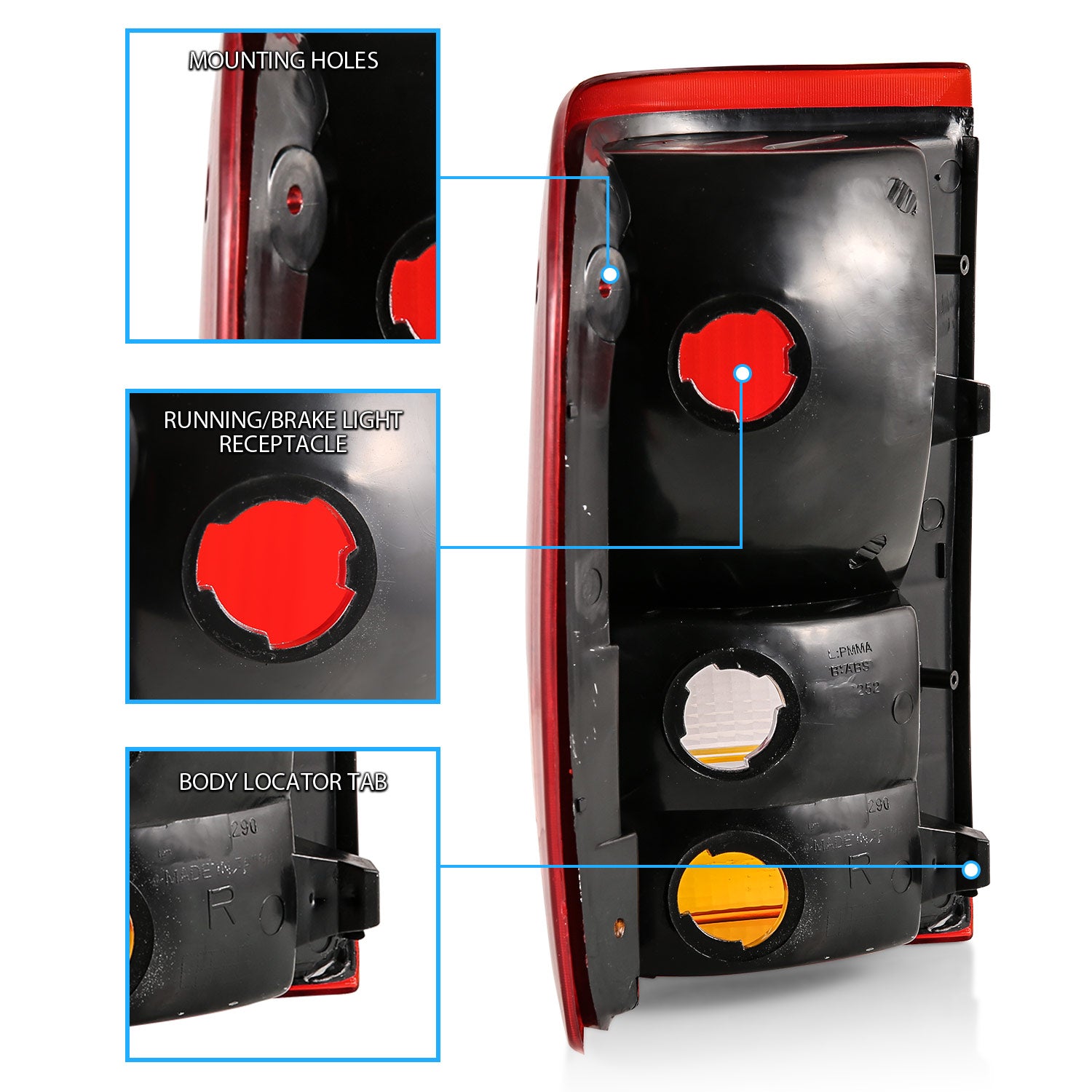FORD RANGER 93-97 TAIL LIGHTS RED/CEAR (OE REPLACEMENT)