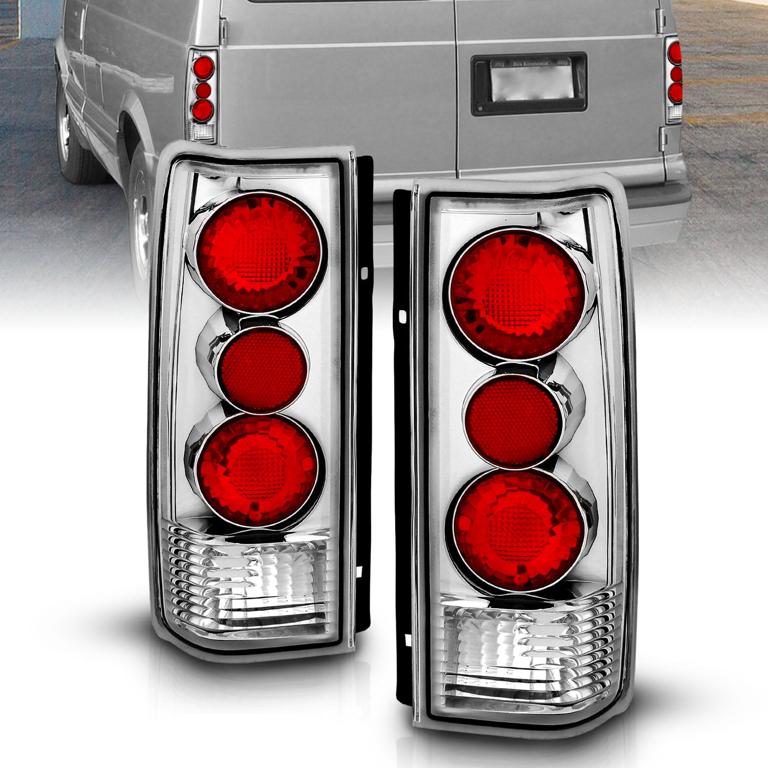 CHEVY ASTRO/GMC SAFARI VAN 85-05 TAIL LIGHTS G2 CHROME