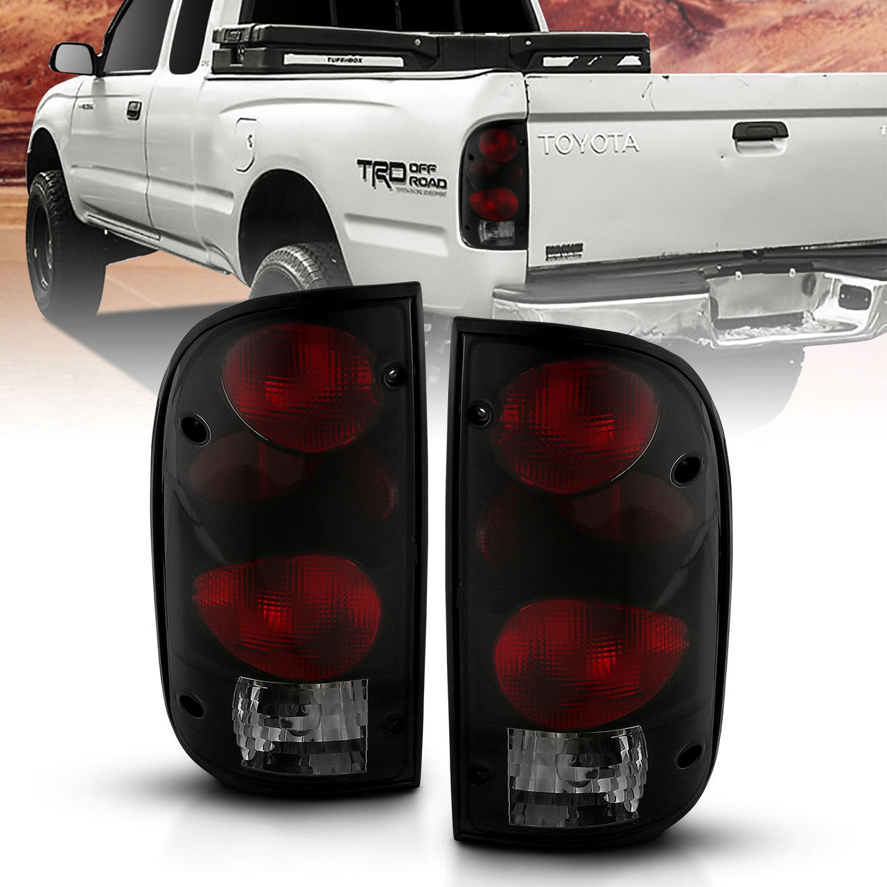 TOYOTA TACOMA 95-00 TAIL LIGHTS G2 DARK SMOKE