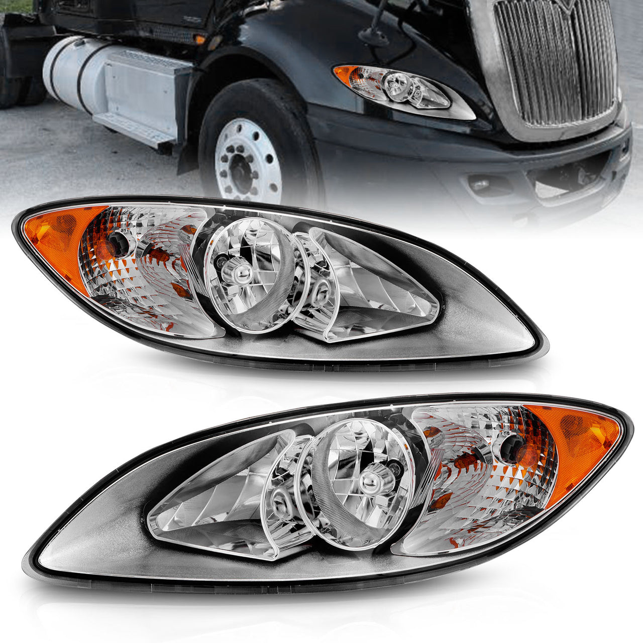 INTERNATIONAL PROSTAR 08-16  H.L CHROME AMBER (OE REPLACEMENT)