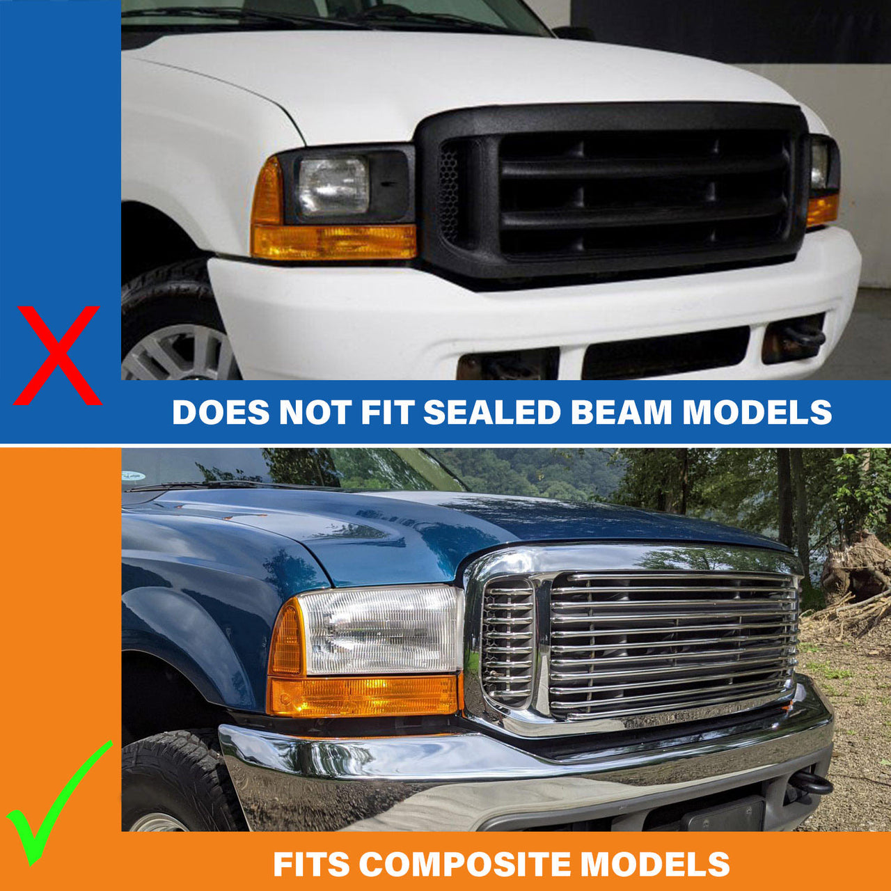 FORD EXCURSION 00-04/SUPER DUTY 99-04 HEADLIGHTS CLEAR