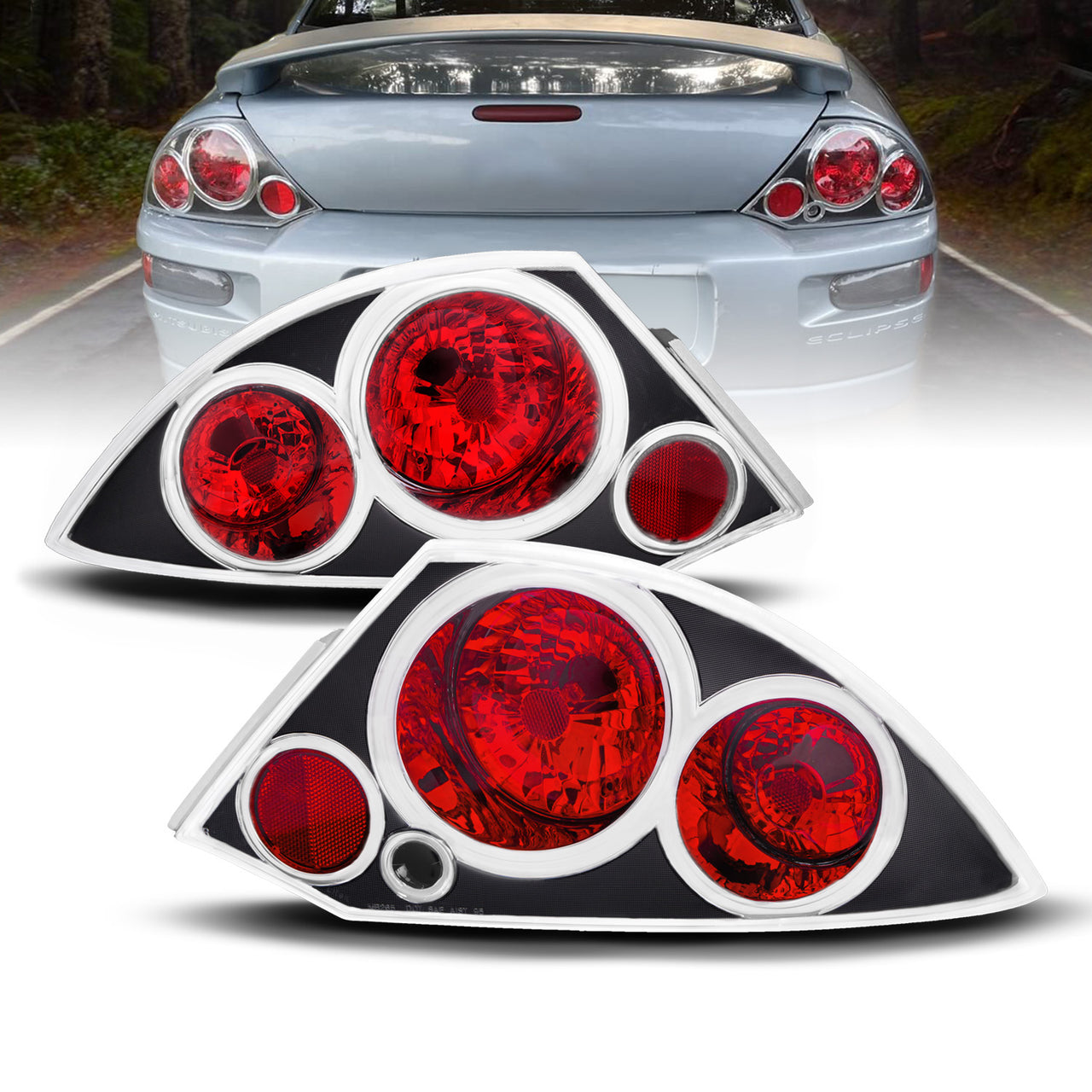 MITSUBISHI ECLIPSE 00-02 TAIL LIGHTS BLACK
