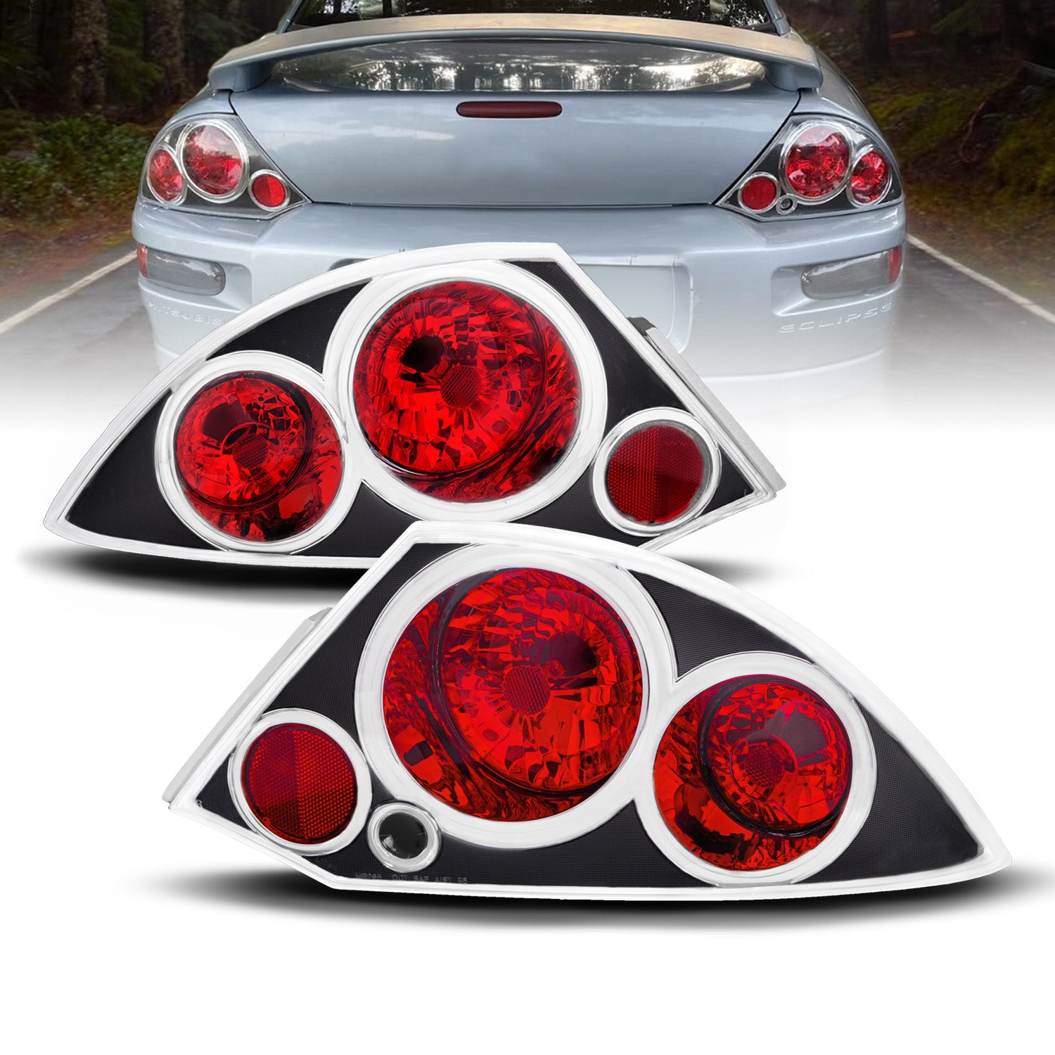 MITSUBISHI ECLIPSE 00-02 TAIL LIGHTS BLACK