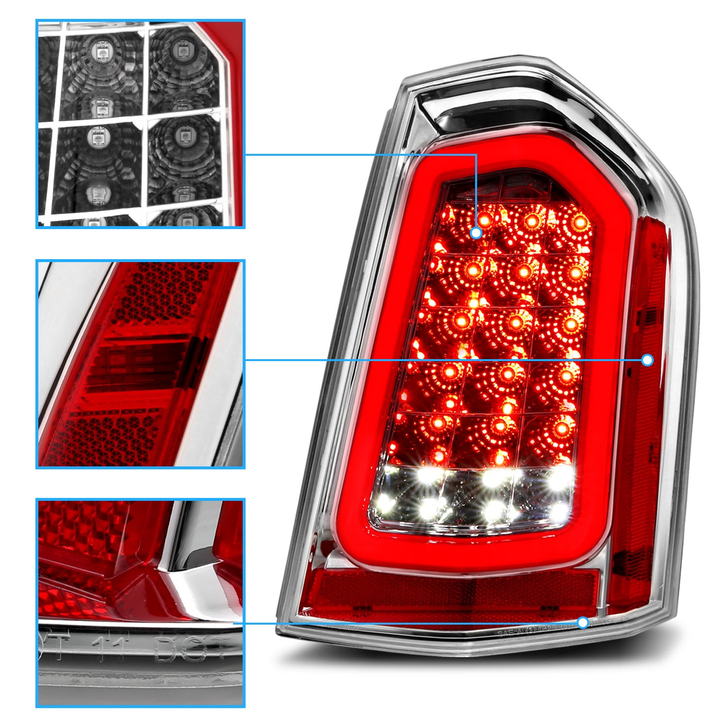 CHRYSLER 300 11-14 LED TAIL LIGHTS CHROME