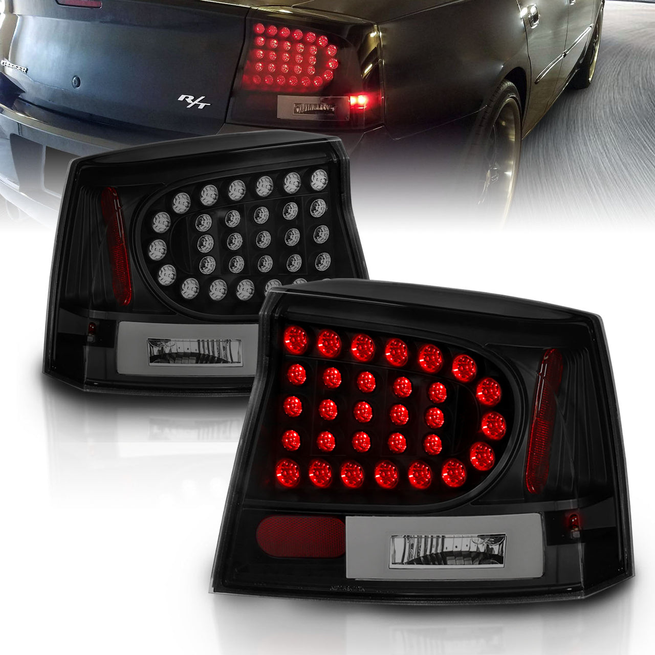 DODGE CHARGER 06-08 LED TAIL LIGHTS DARK SMOKE