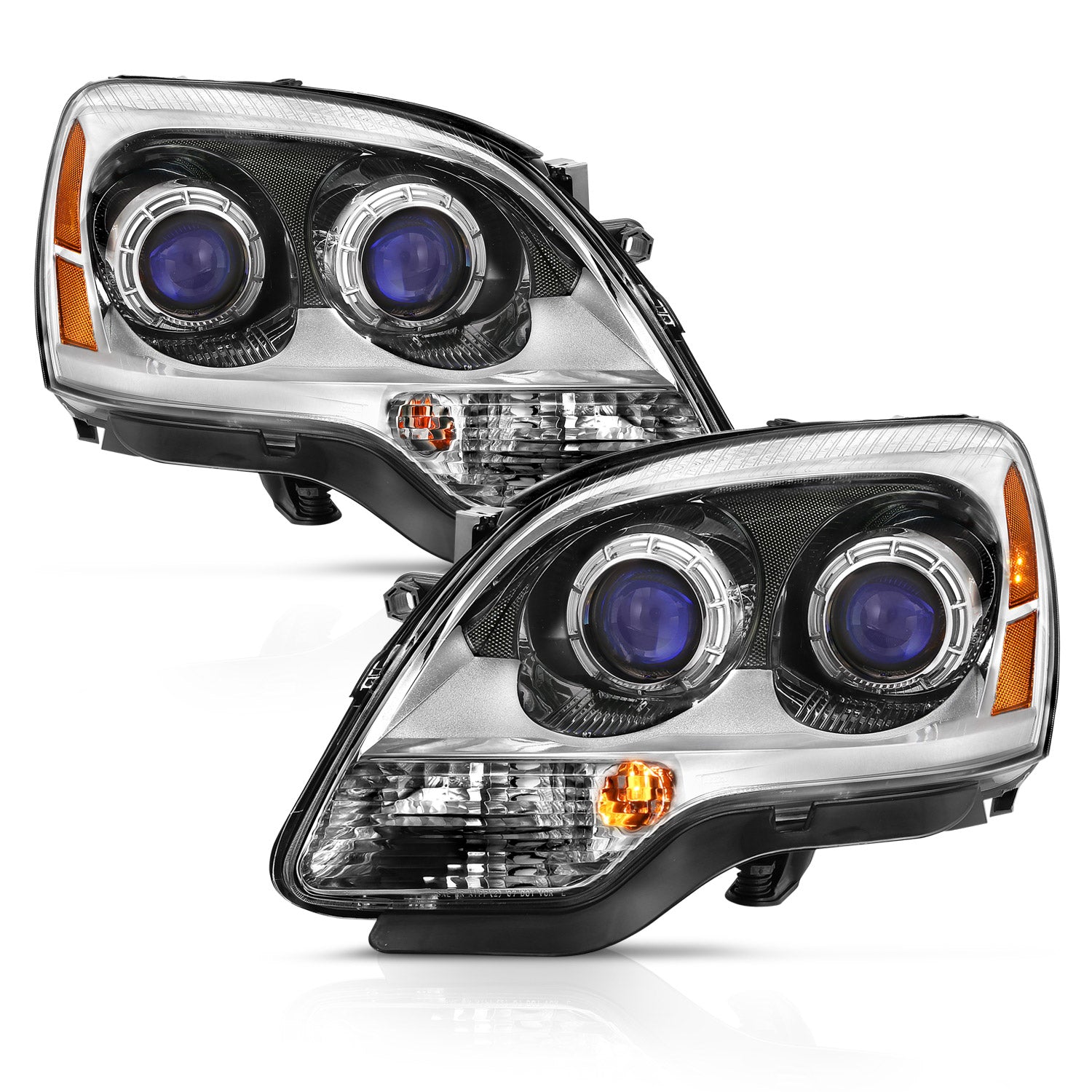 GMC ACADIA 07-12 PROJECTOR HEADLIGHTS CHROME AMBER (OE REPLACEMENT)