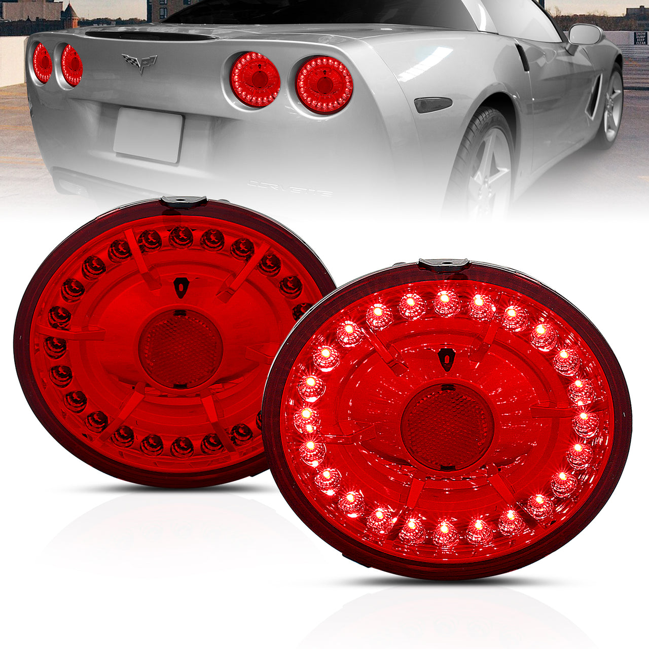 CHEVY CORVETTE 05-07/CORVETTE Z06 06-07 LED TAIL LIGHTS ALL RED