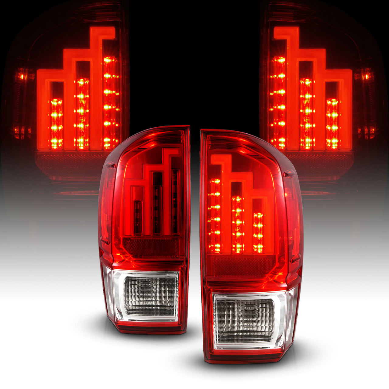 TOYOTA TACOMA 16-21 LED TAIL LIGHTS RED/CLEAR