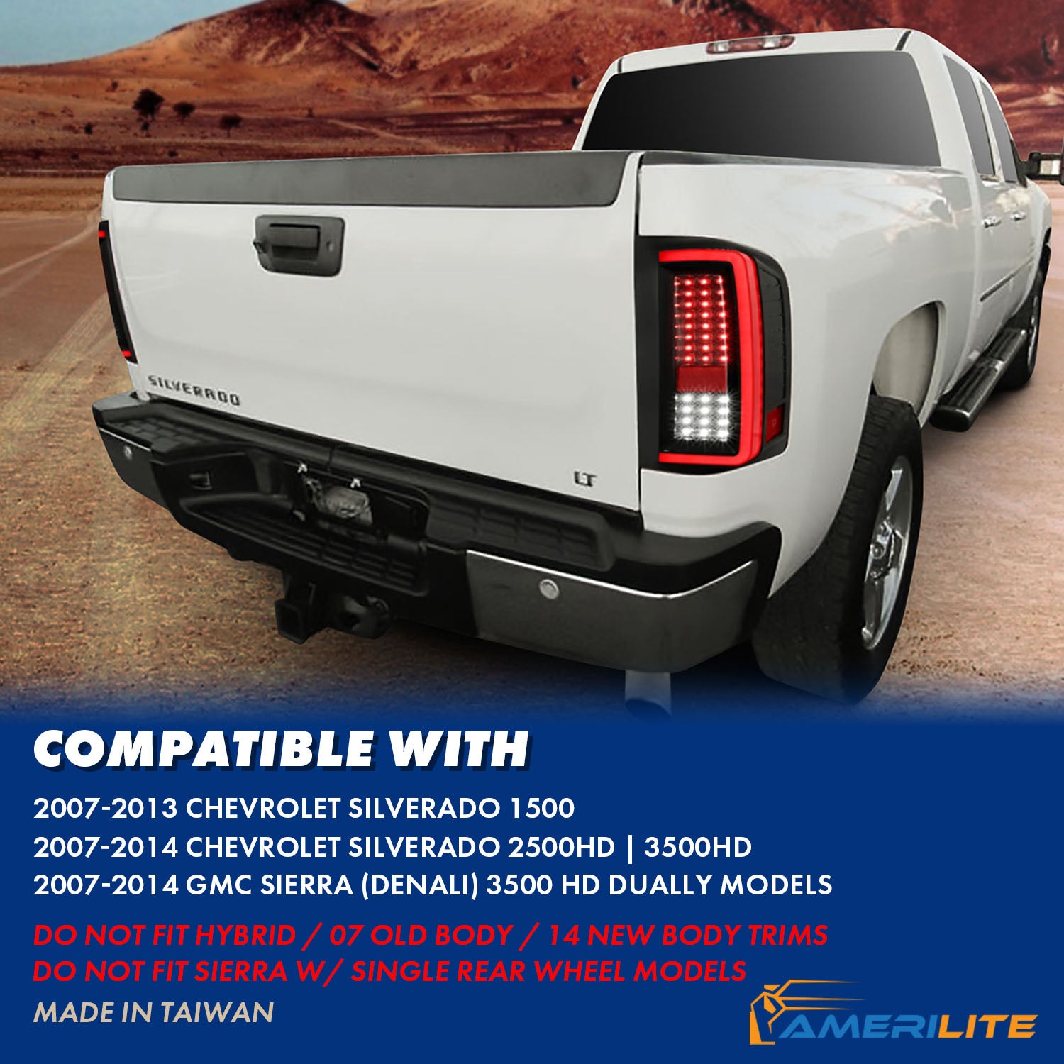 CHEVY SILVERADO 1500/2500/3500 07-10/HYBRID 09/GMC SIERRA 07-09 LED TAIL LIGHTS G2 BLACK