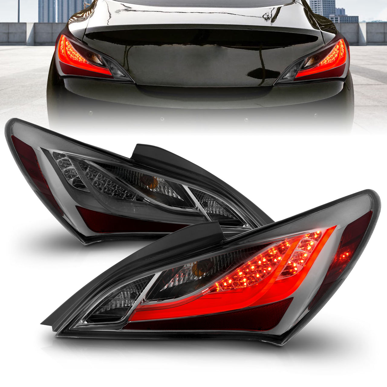 HYUNDAI GENESIS 10-13  2DR LED TAIL LIGHTS SMOKE