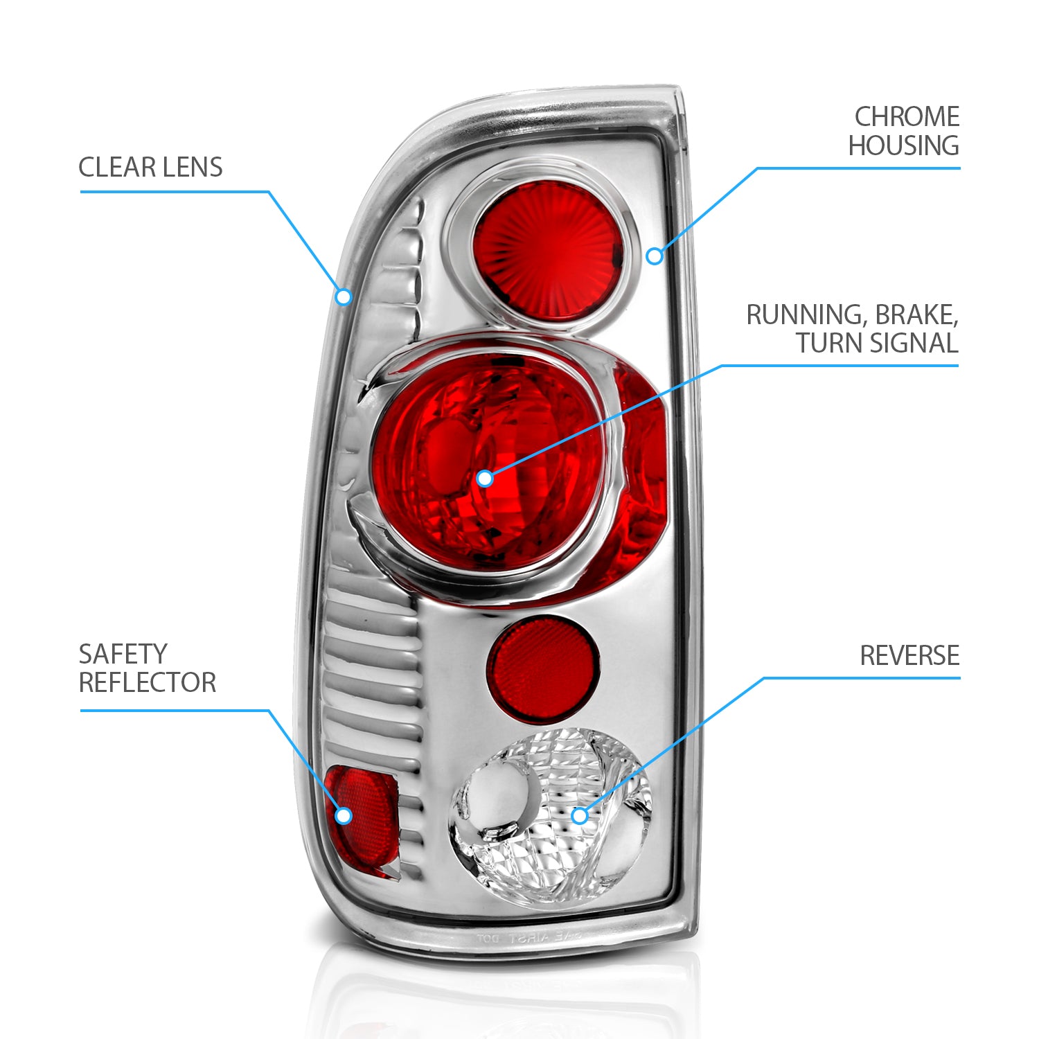 FORD F-SERIES 97-03 TAIL LIGHTS VERSION 2 CHROME