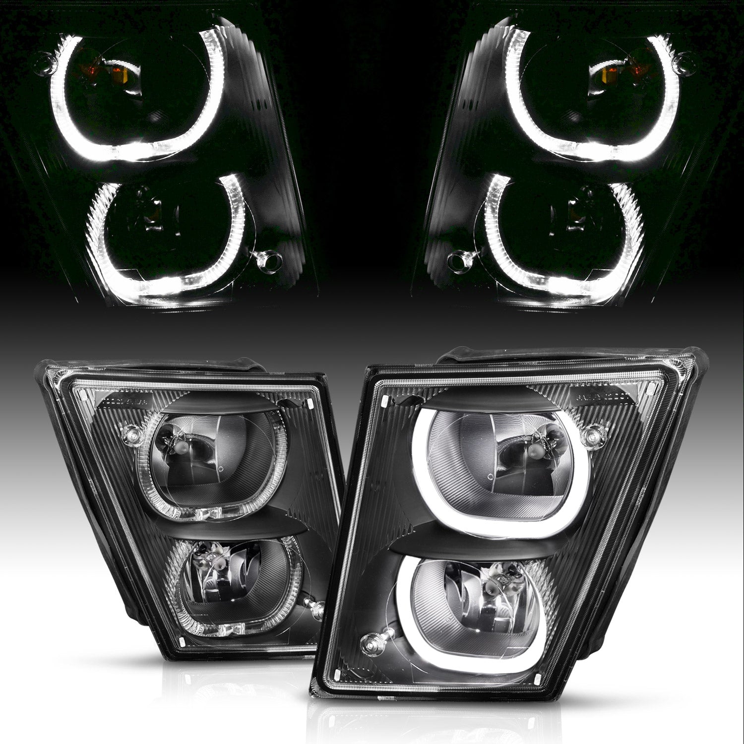 VOLVO VN/VNL SERIES 04-15 FOG LIGHT U BAR STYLE H.L BLACK