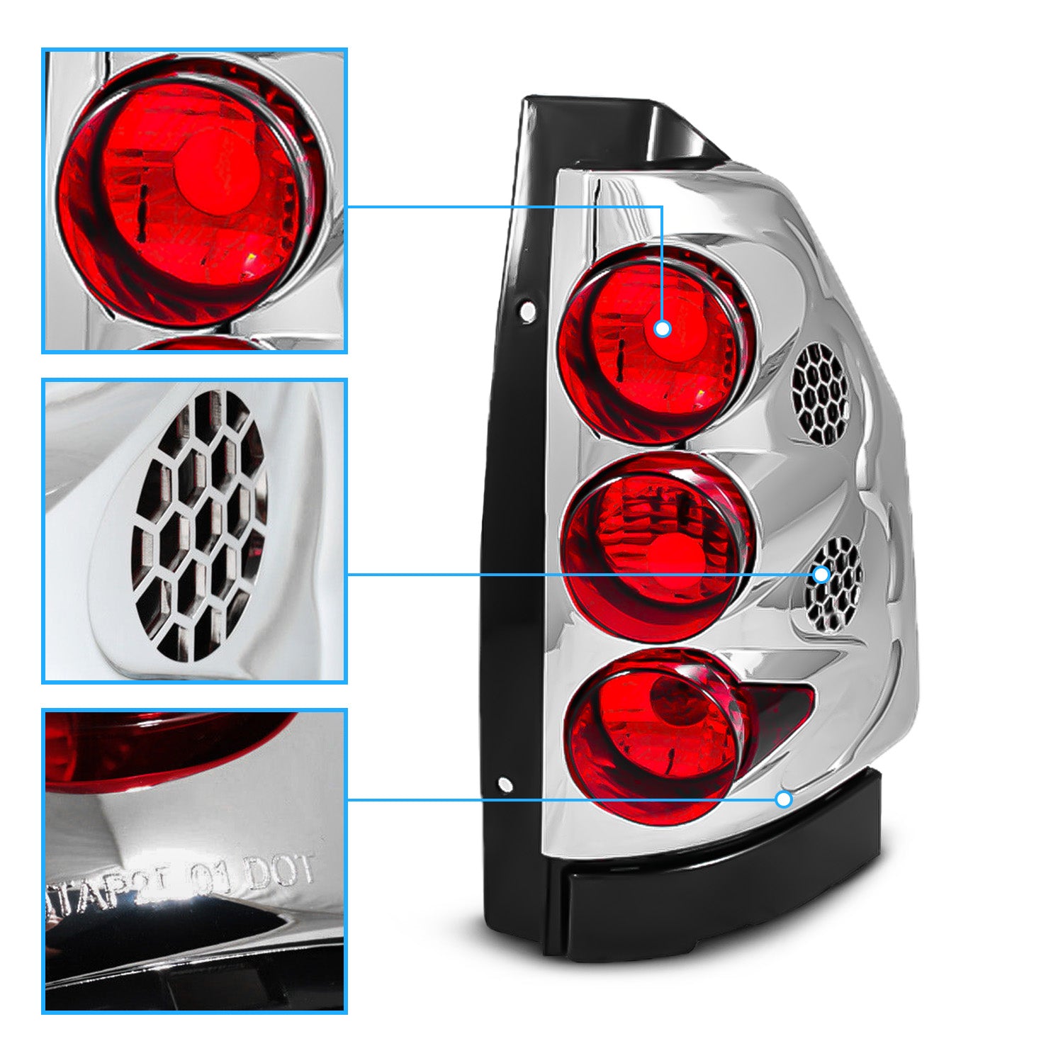 GMC ENVOY 02-05 TAIL LIGHTS CHROME